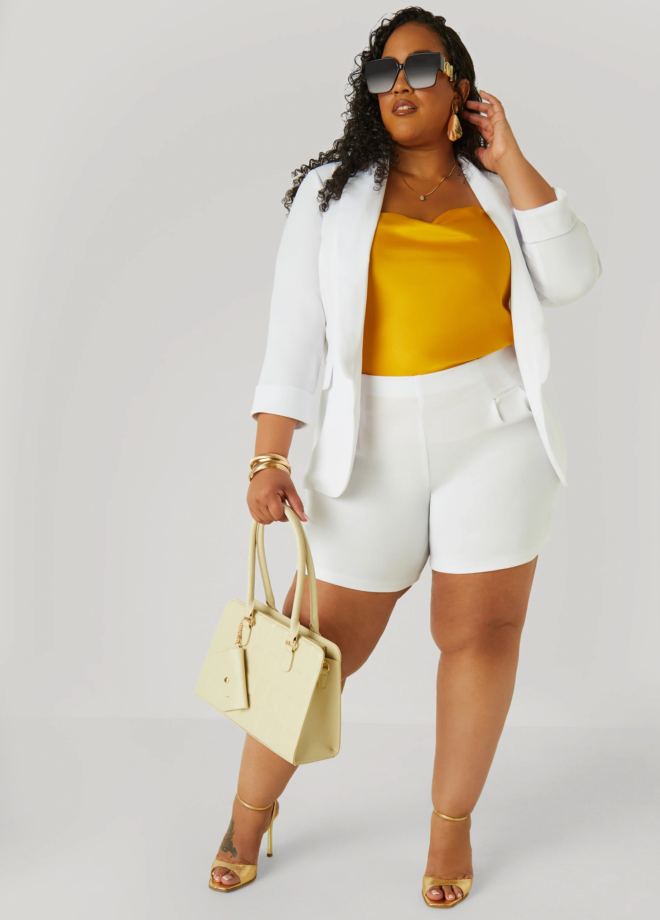 High Rise Crepe Shorts - Image 6