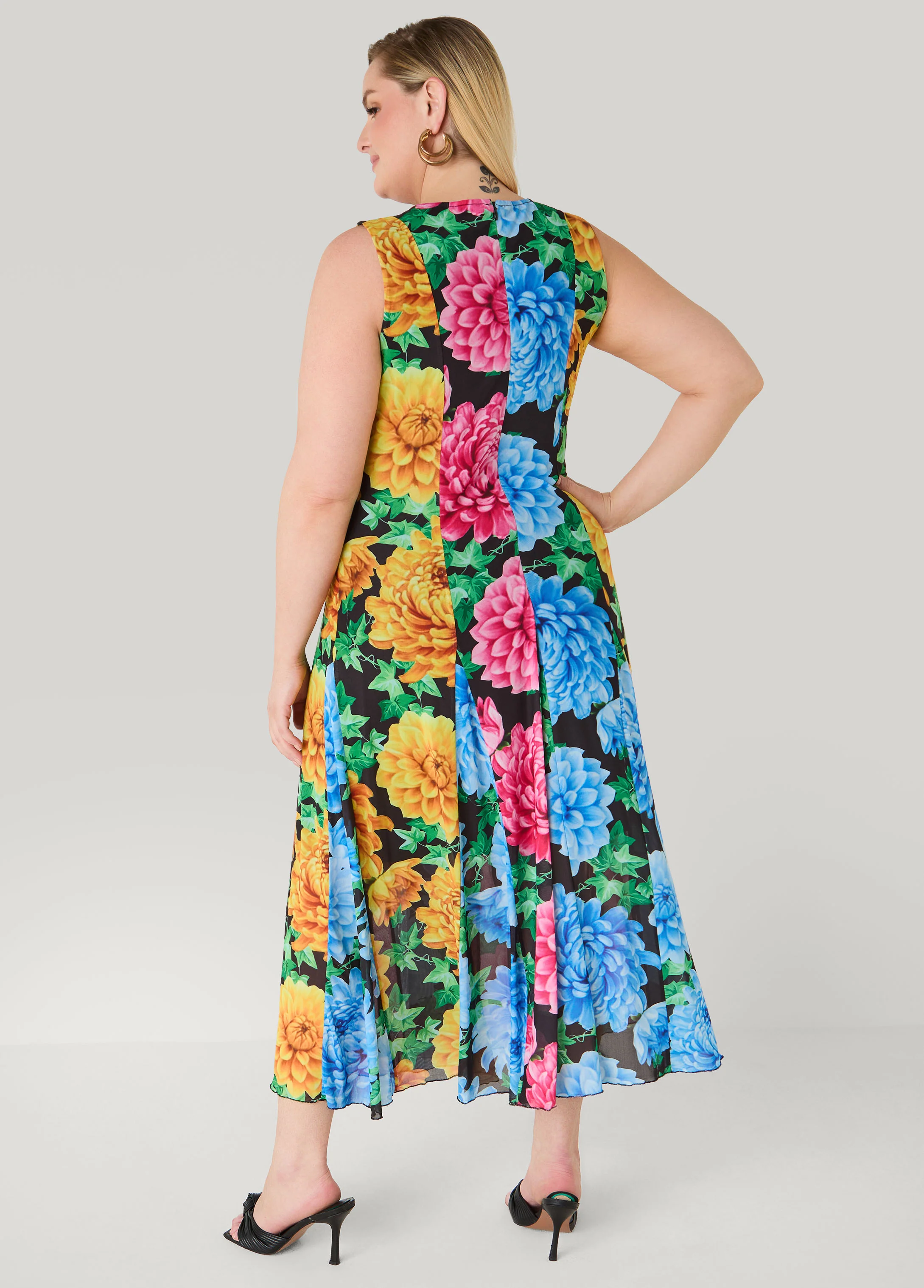 Floral Print Mesh Maxi Dress - Image 6
