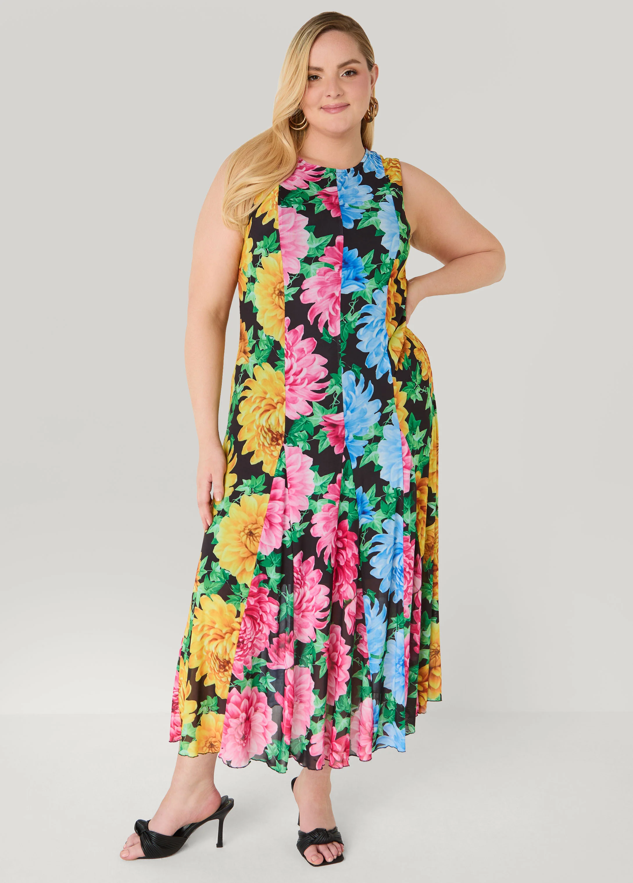 Floral Print Mesh Maxi Dress - Image 7