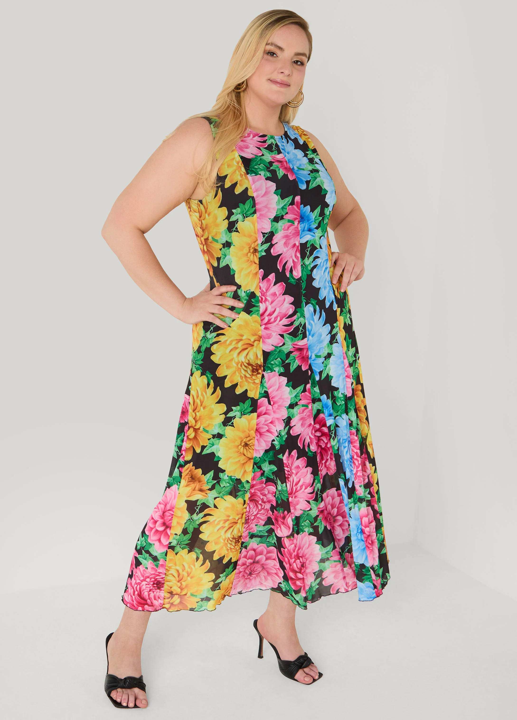Floral Print Mesh Maxi Dress - Image 8