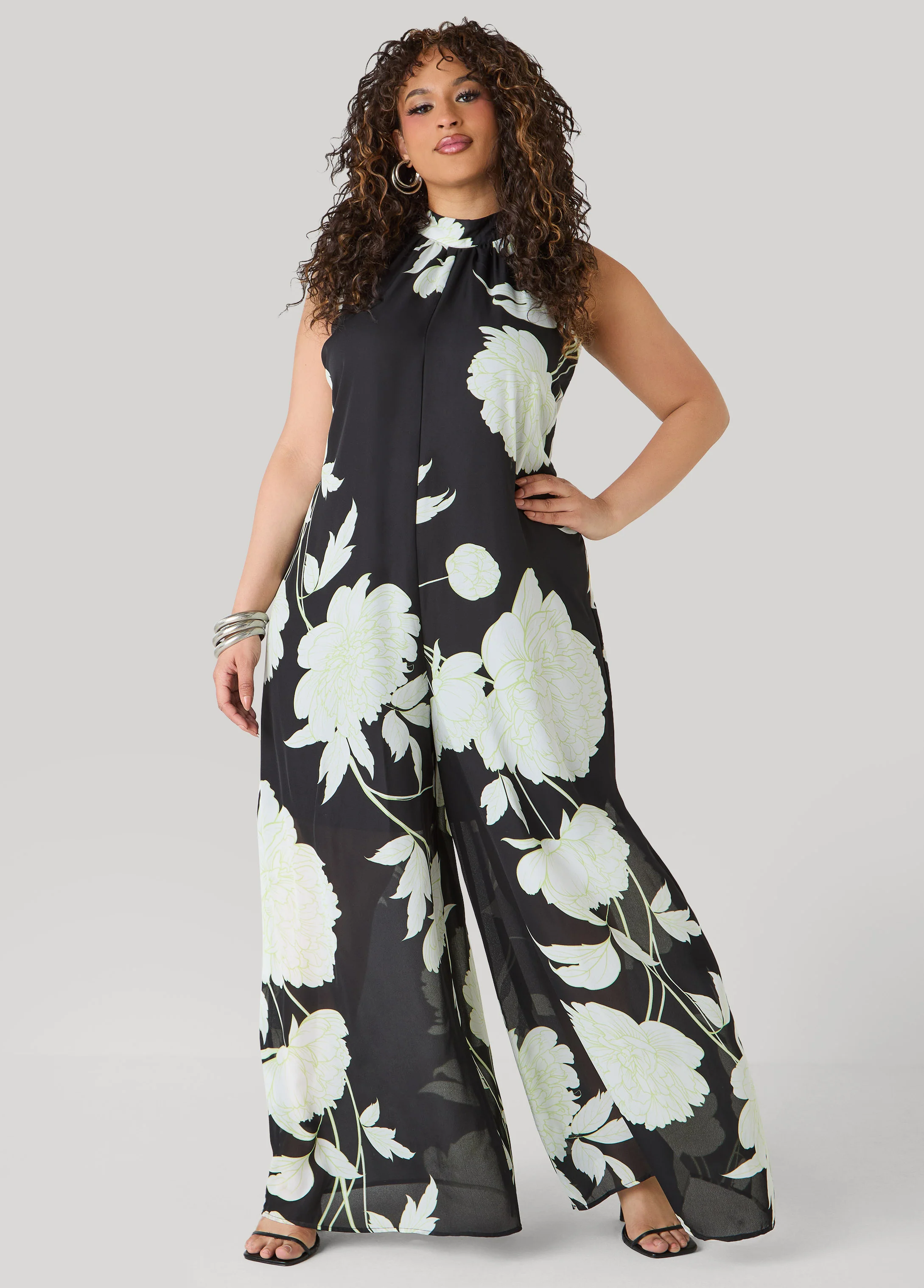 Floral Wide Leg Jumpsuit - Image 3