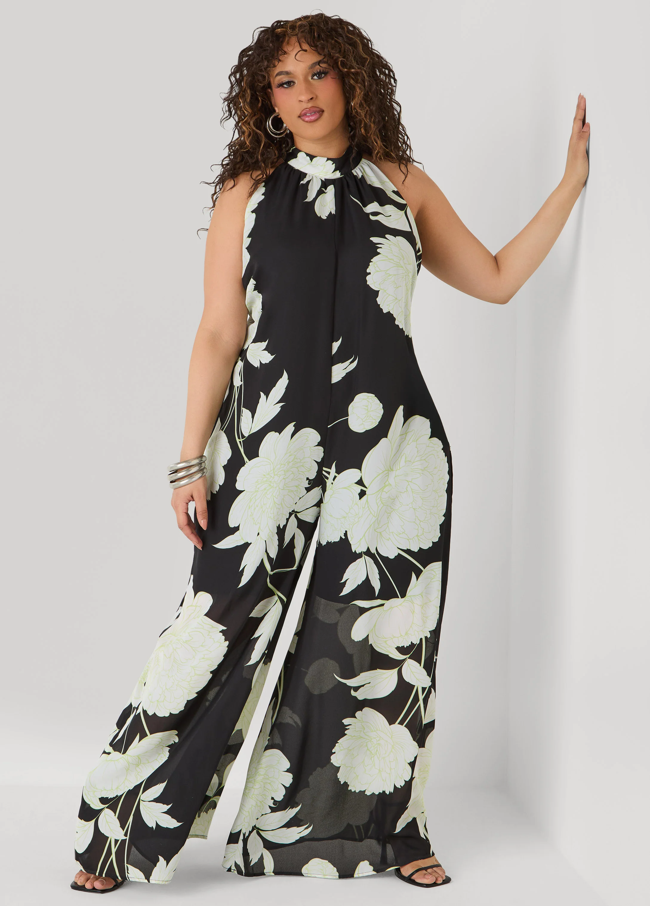 Floral Wide Leg Jumpsuit - Image 4