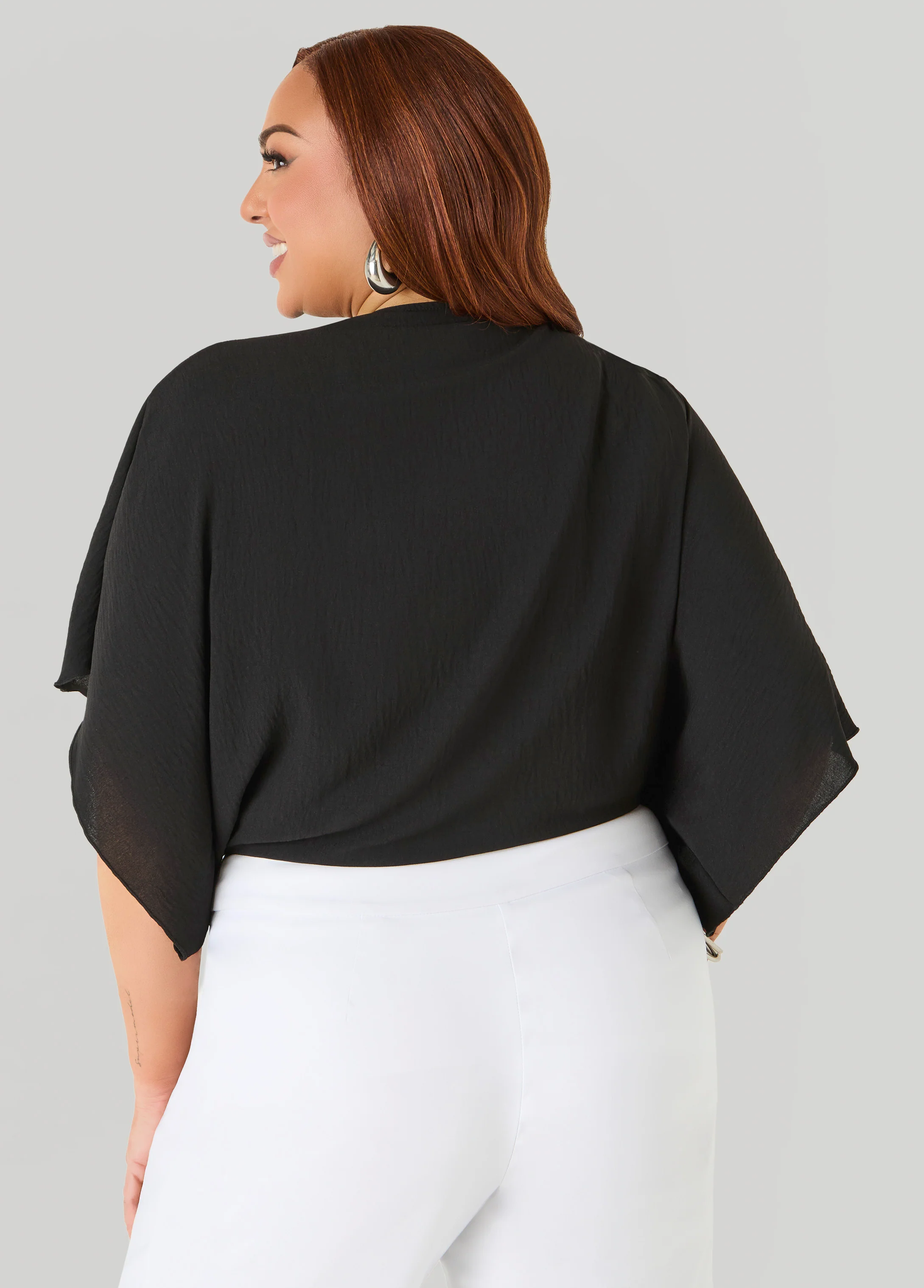 Textured Tie Front Shrug - Image 6