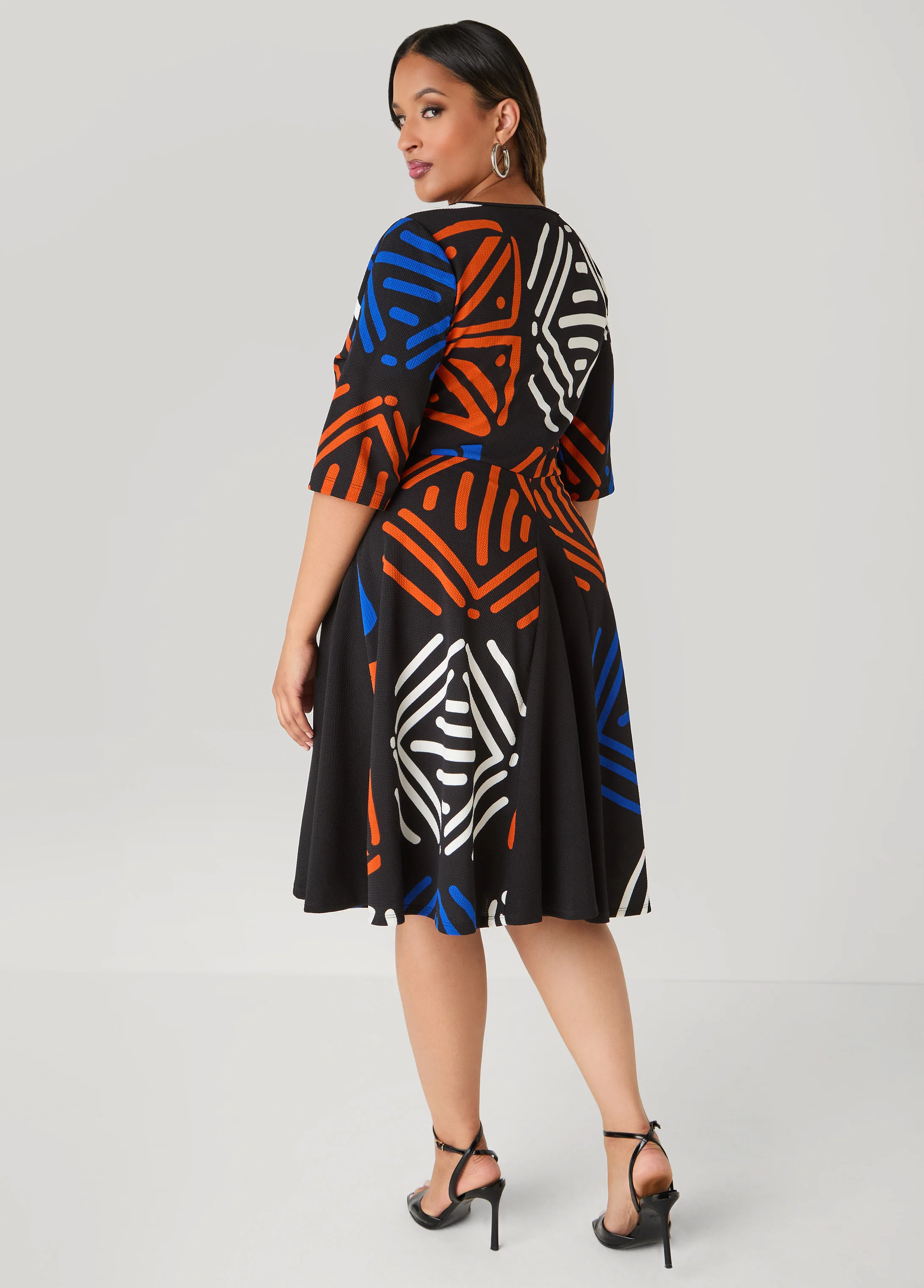 Abstract Print A Line Dress - Image 2