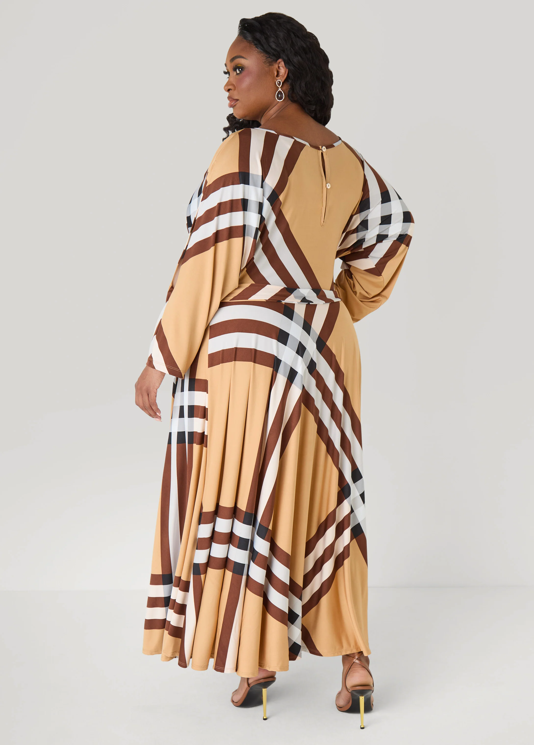 Tall Plaid A Line Maxi Dress - Image 2