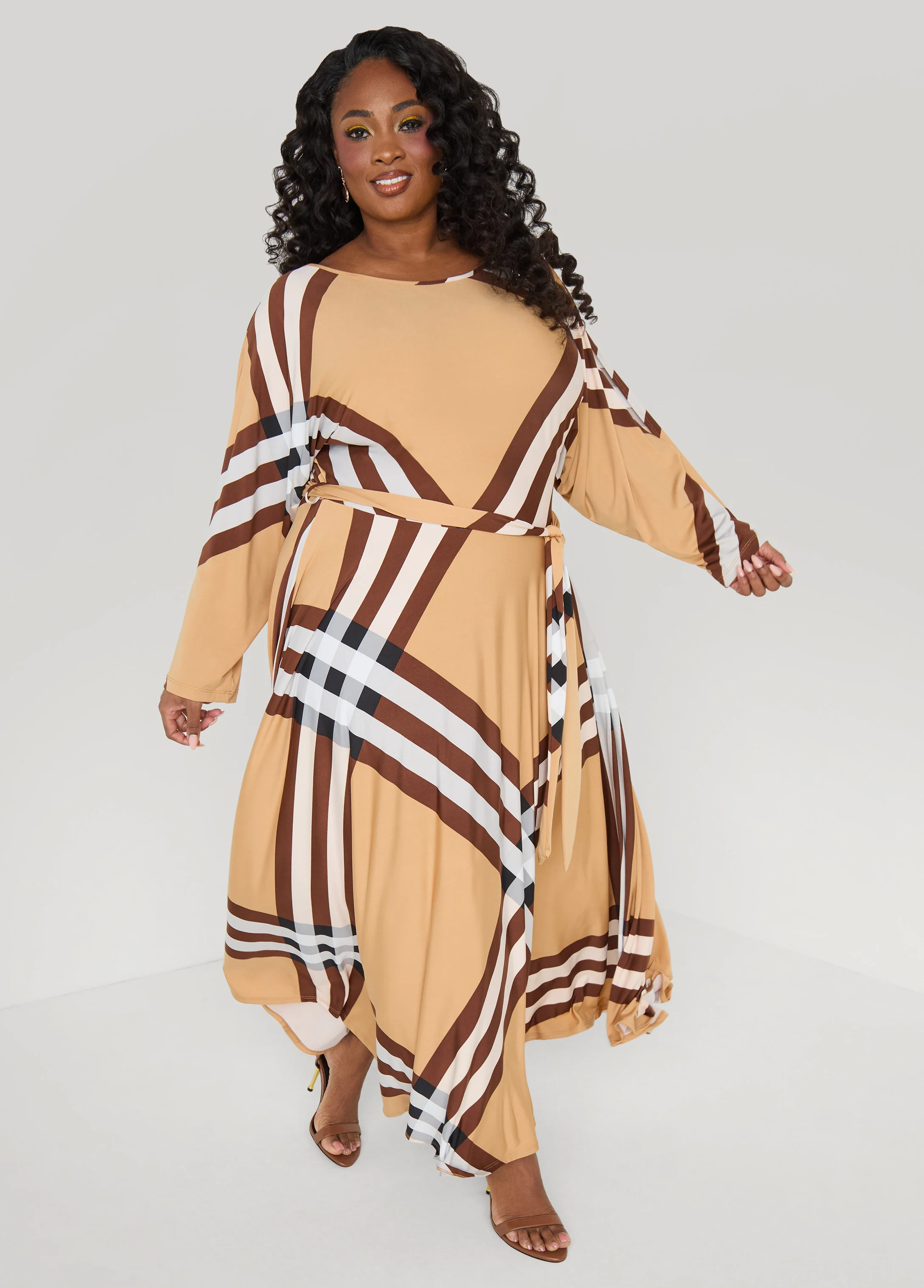 Tall Plaid A Line Maxi Dress - Image 3