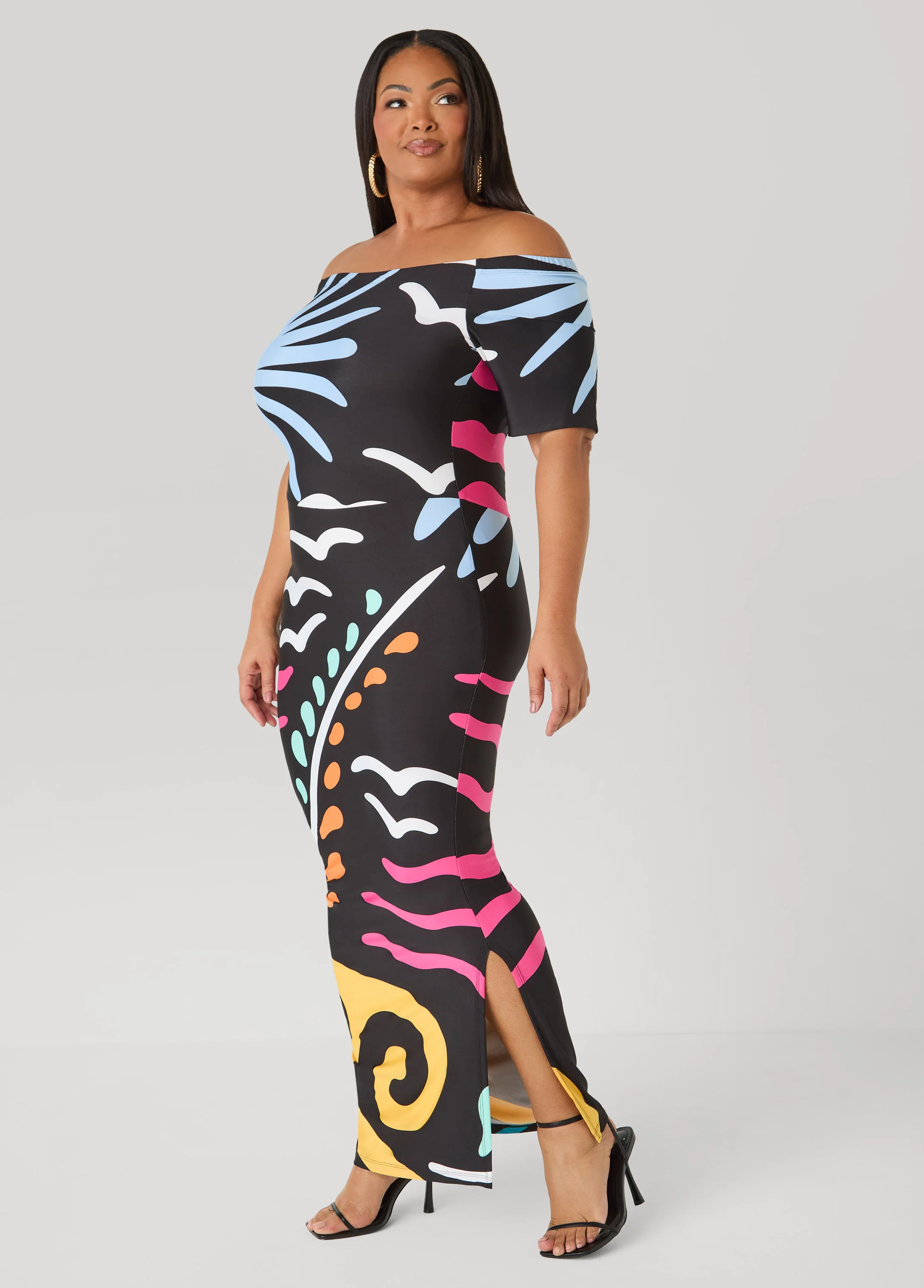 Tropical Off The Shoulder Dress - Image 3