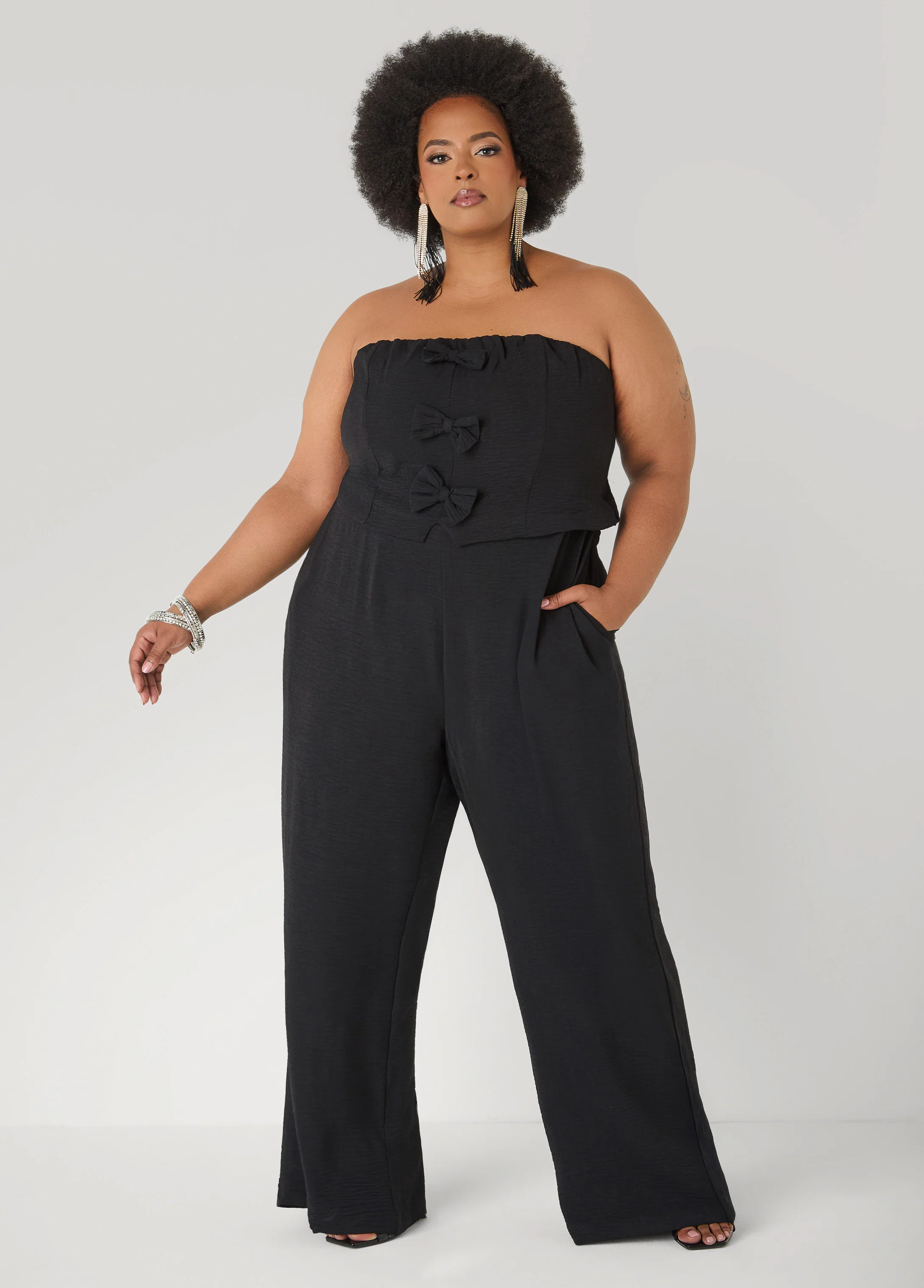 Strapless Bow Embellished Jumpsuit - Image 5