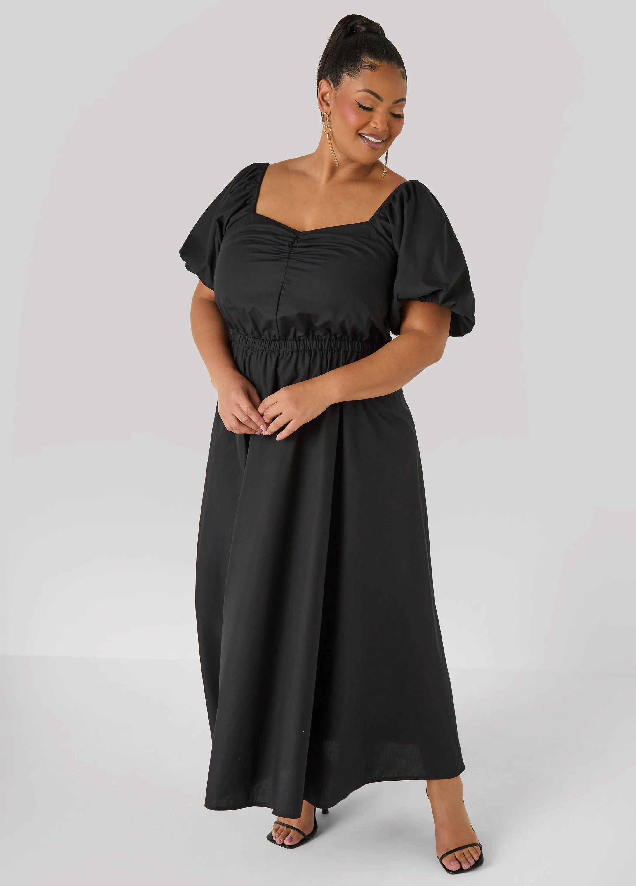 Bubble Sleeved A Line Dress - Image 3