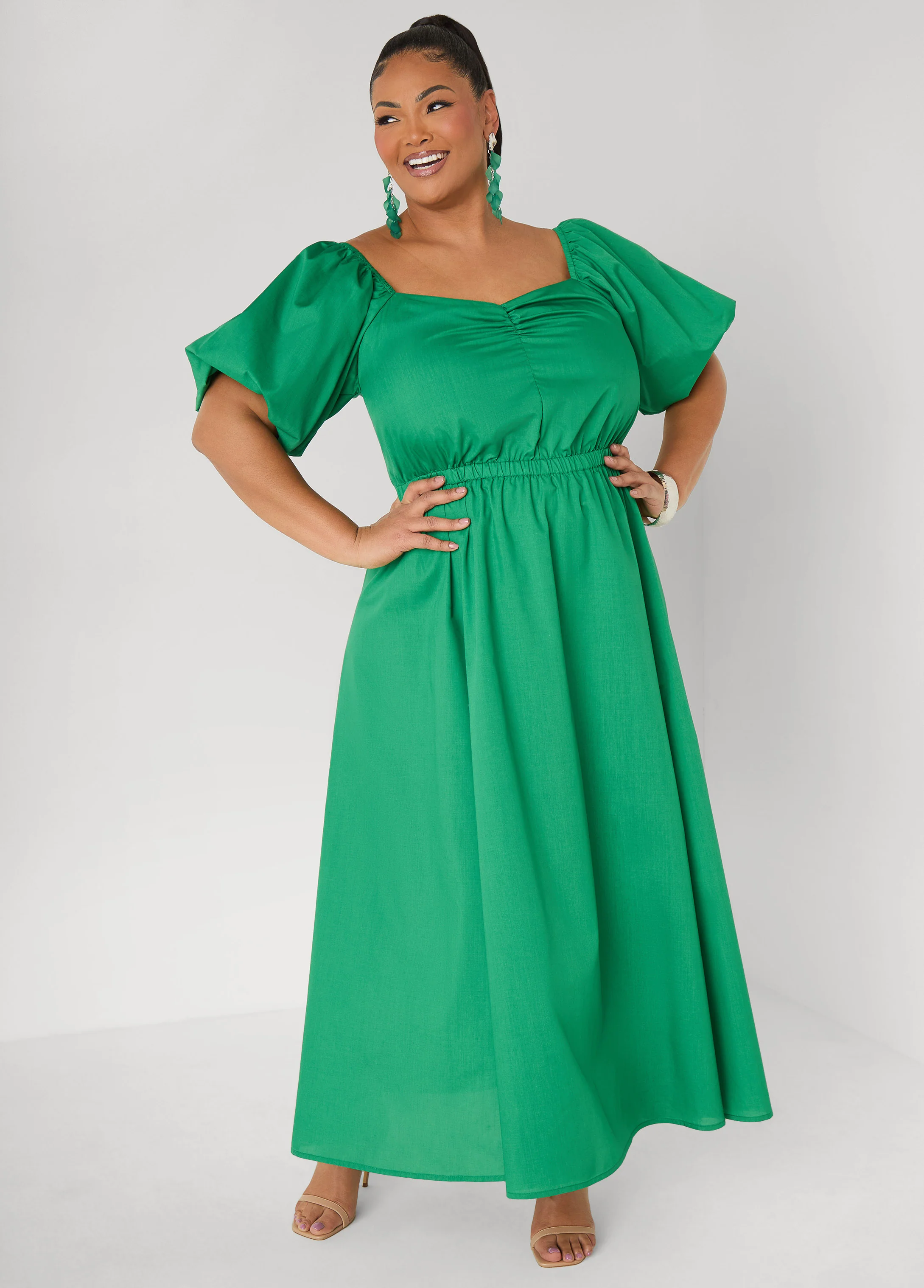 Bubble Sleeved Maxi Dress - Image 5