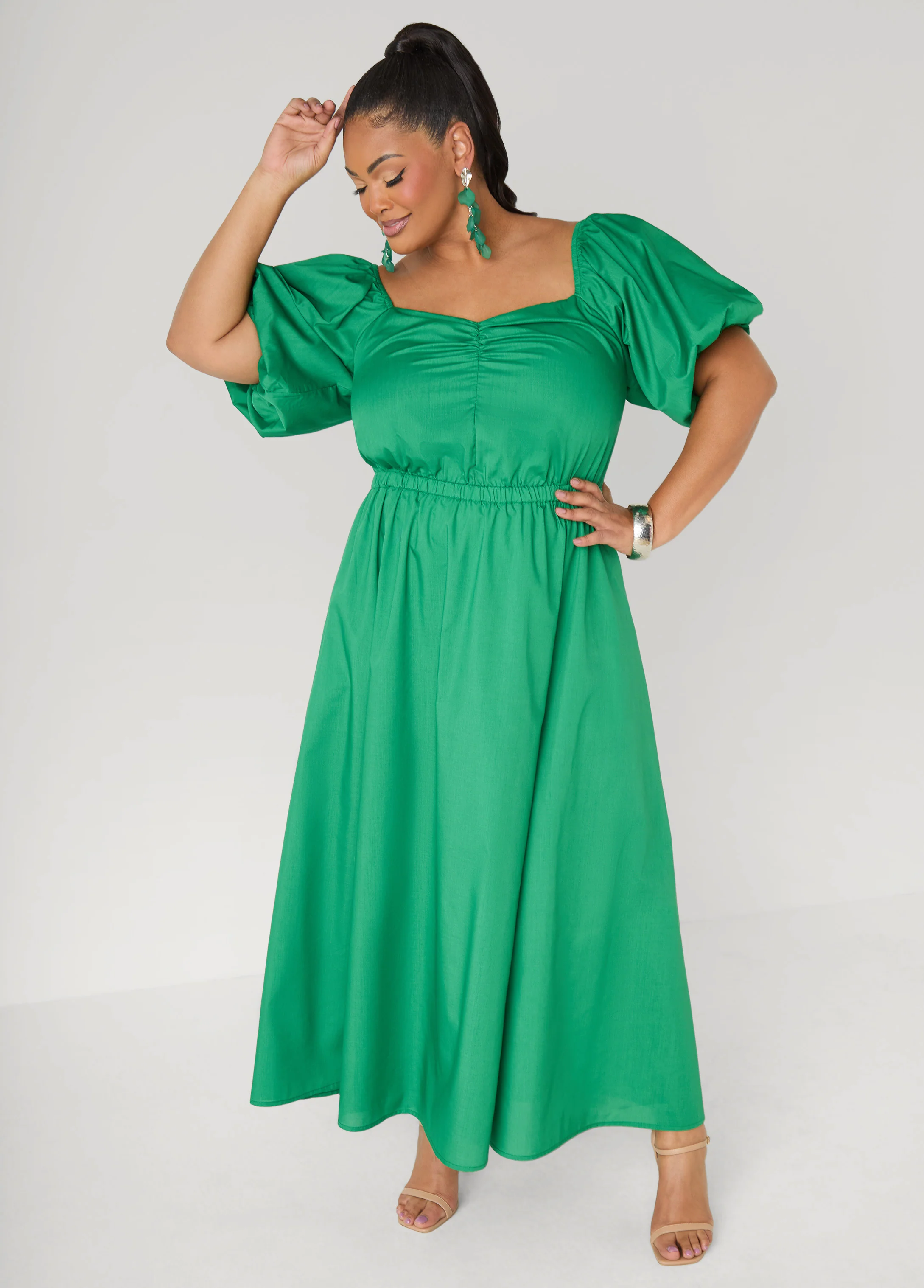 Bubble Sleeved Maxi Dress - Image 7
