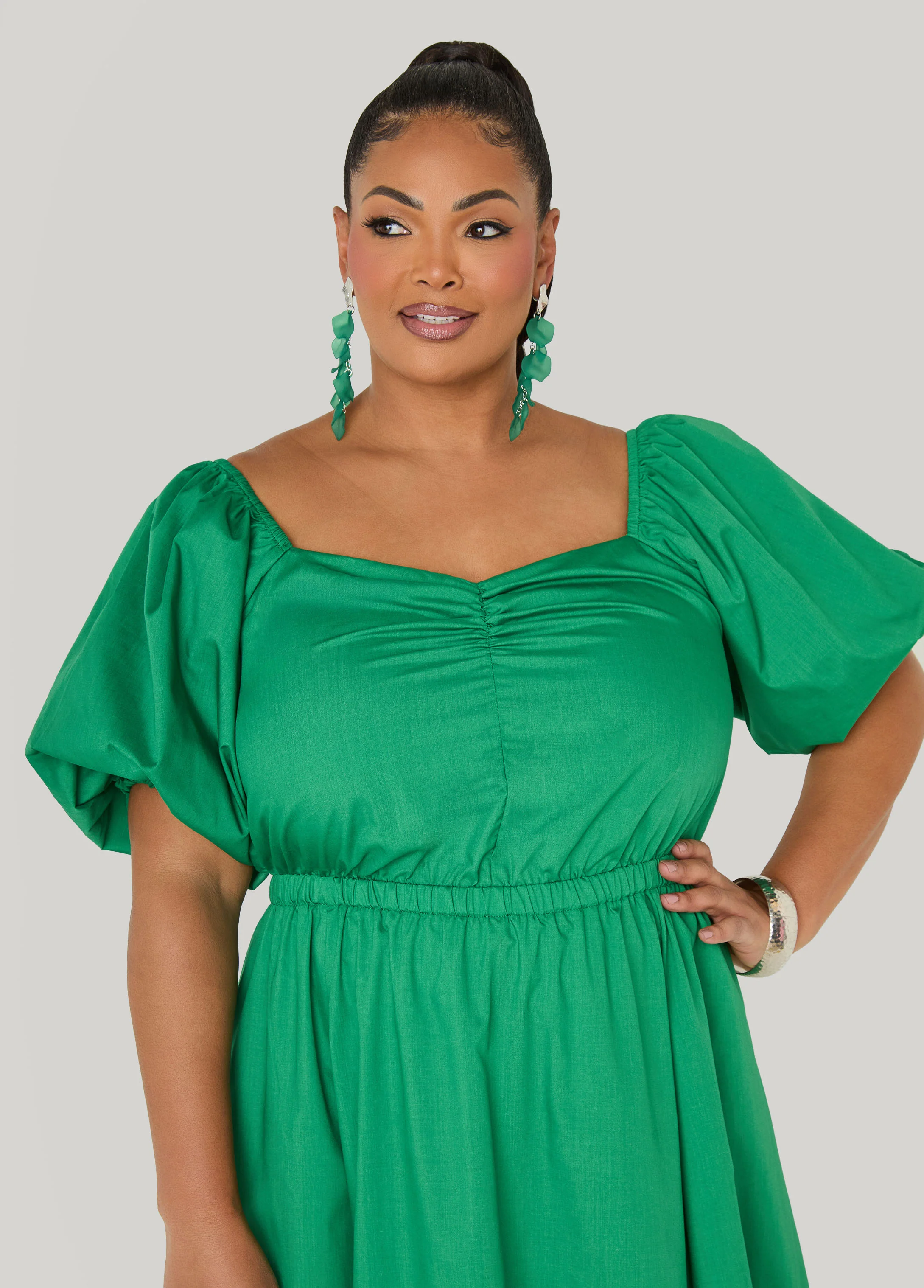 Bubble Sleeved Maxi Dress - Image 8