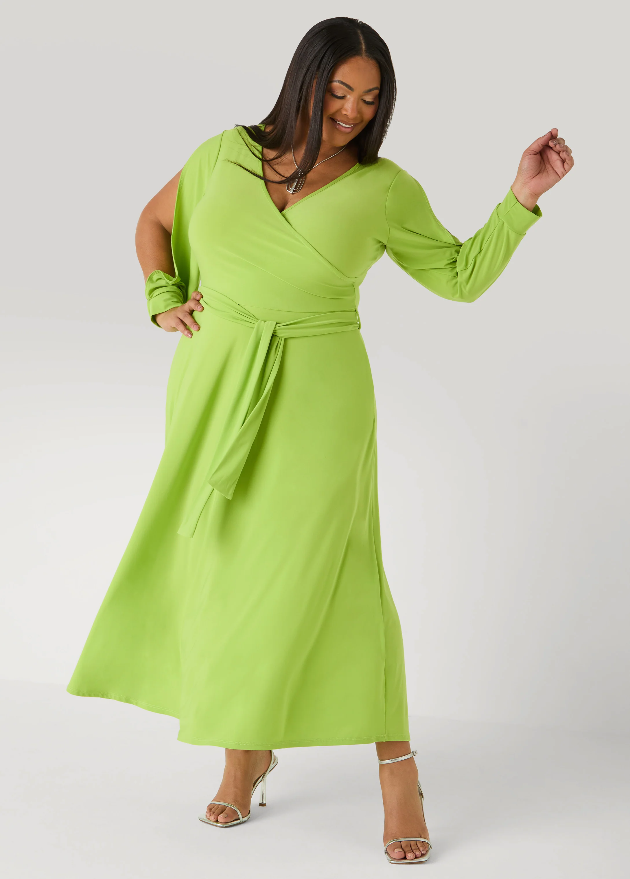 Tall Split Sleeve A Line Maxi Dress - Image 3