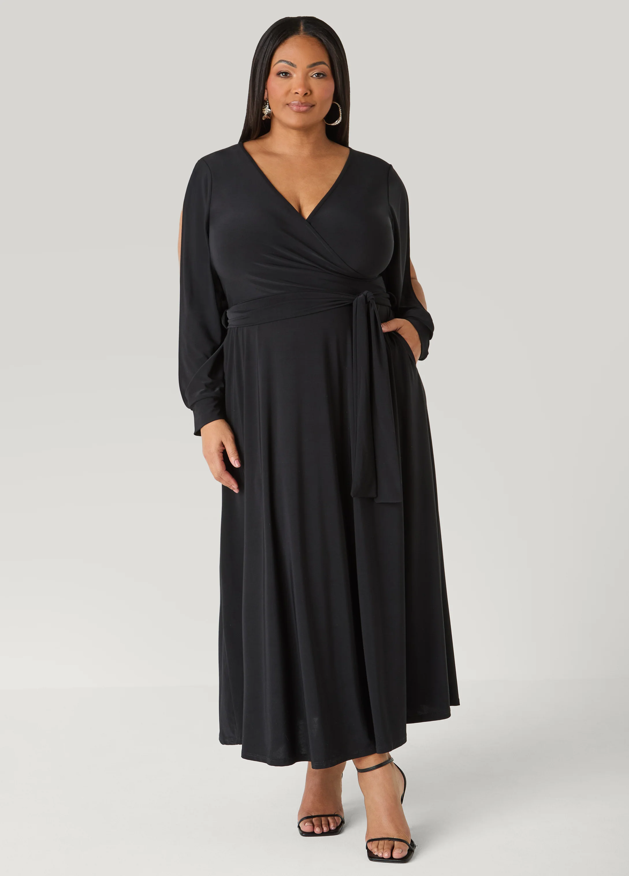 Tall Split Sleeve A Line Maxi Dress - Image 5