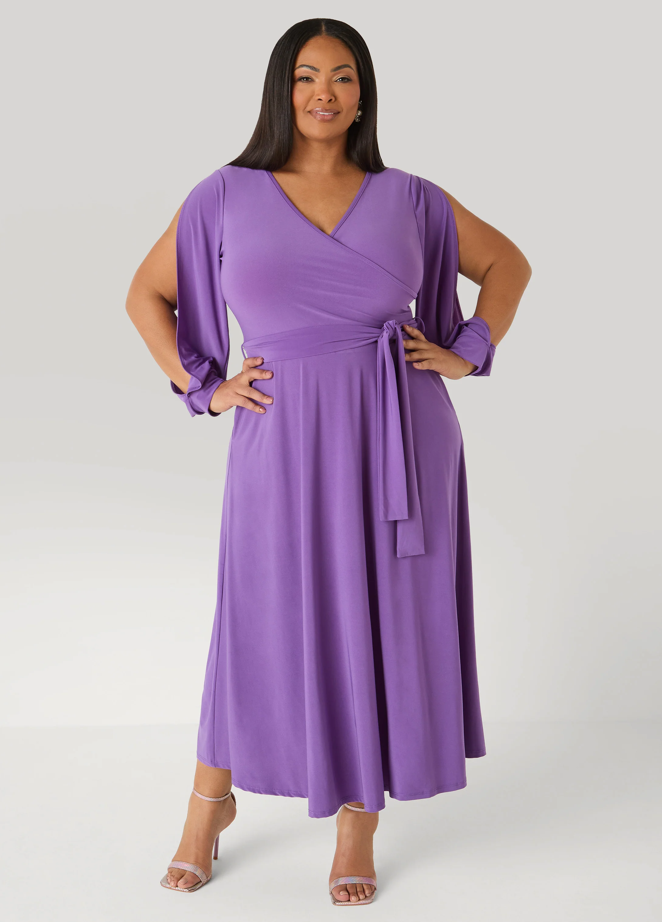 Tall Split Sleeve A Line Maxi Dress - Image 6