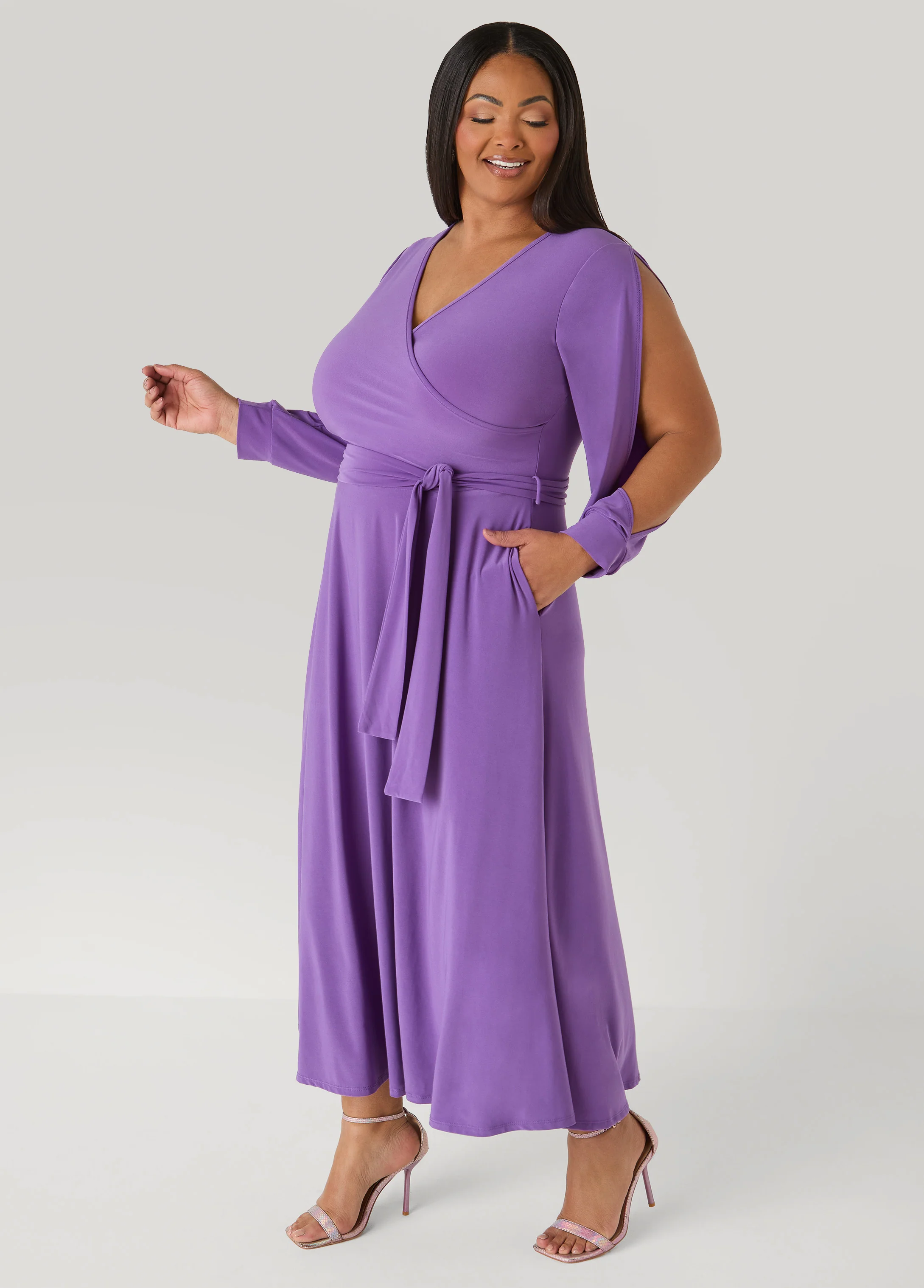 Tall Split Sleeve A Line Maxi Dress - Image 8