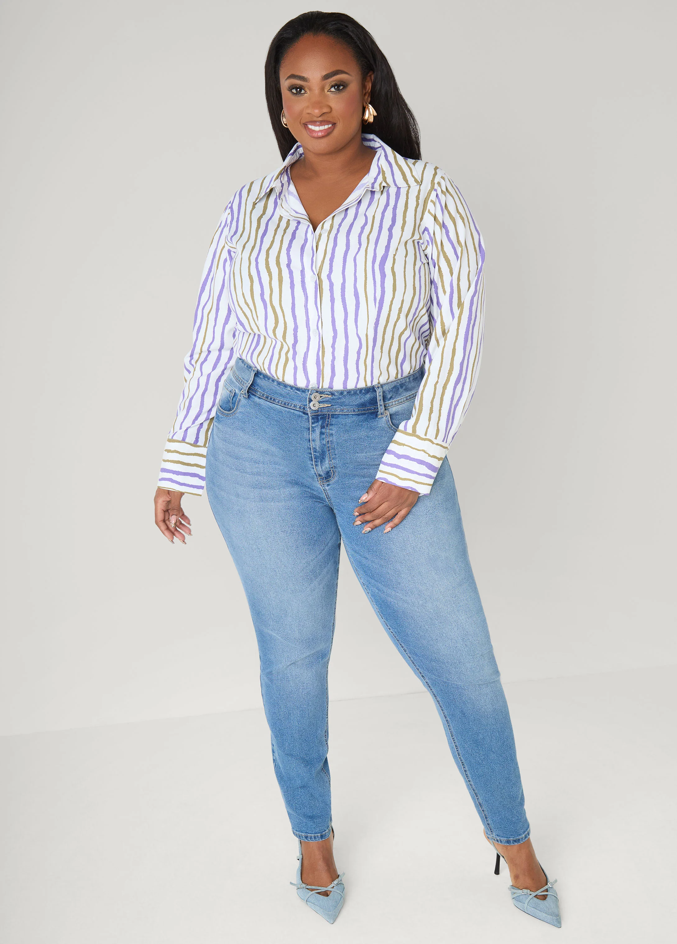 Tall Striped Collared Shirt - Image 3
