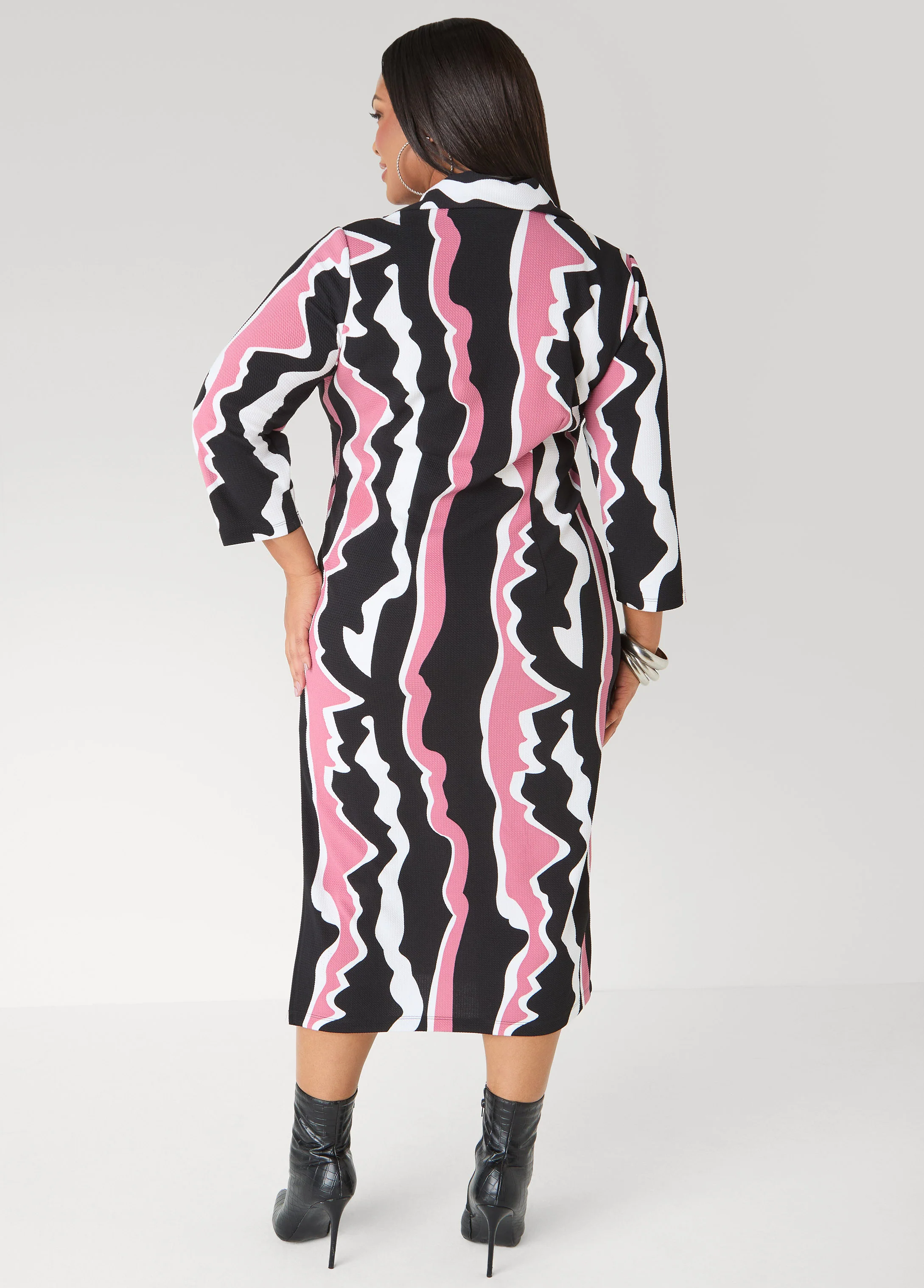 Wavy Print Midaxi Dress - Image 2