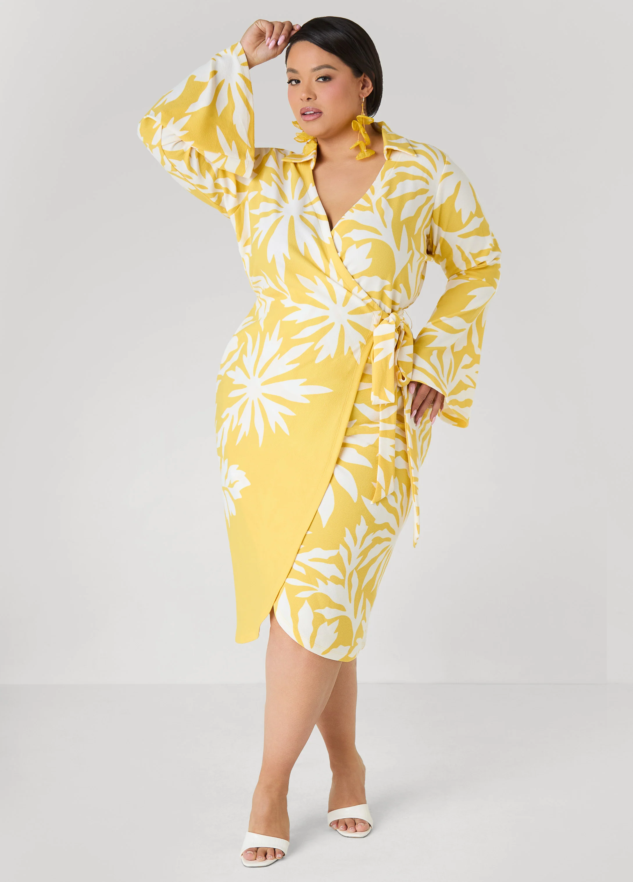 Floral Print Wrap Dress - Image 3