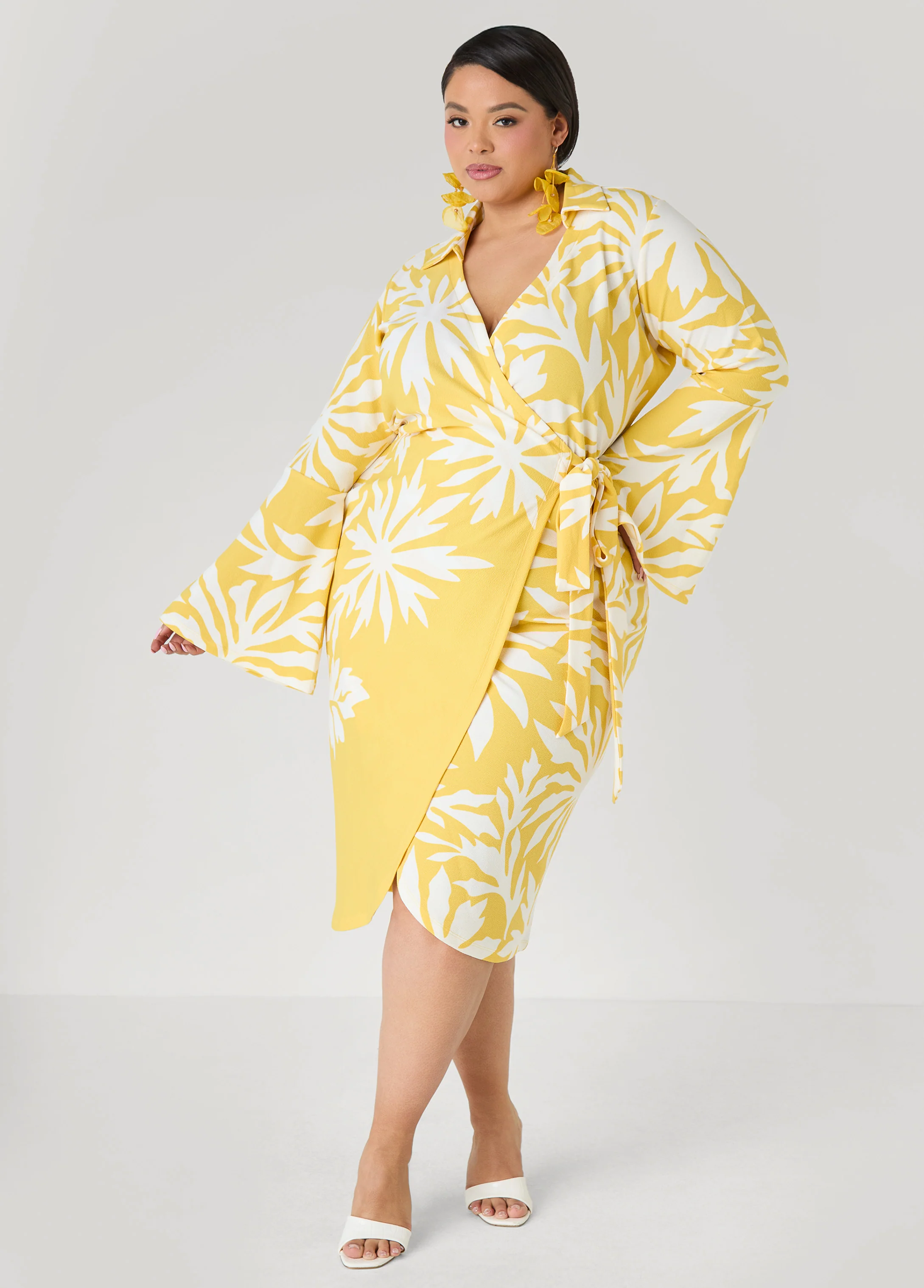 Floral Print Wrap Dress - Image 4