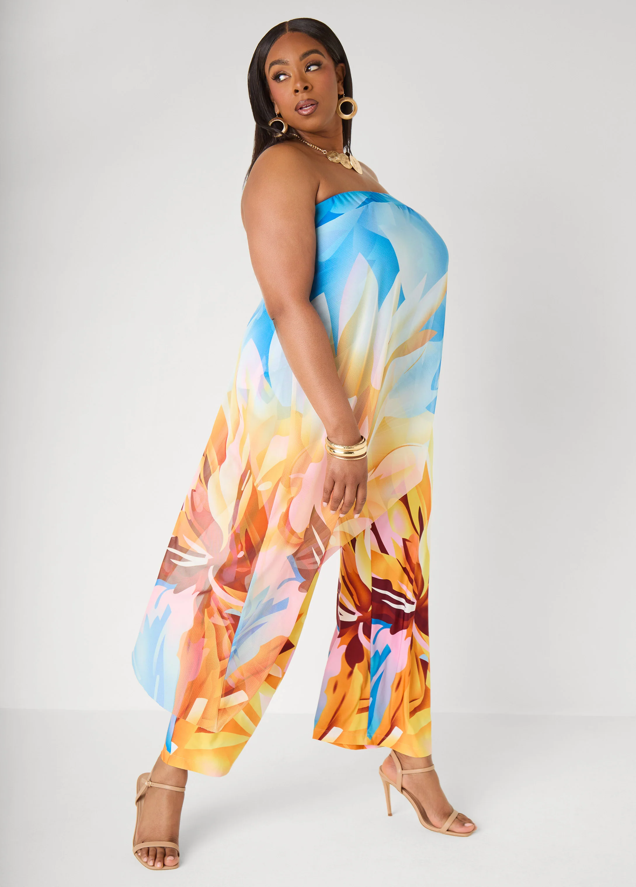 Layered Floral Print Jumpsuit - Image 3
