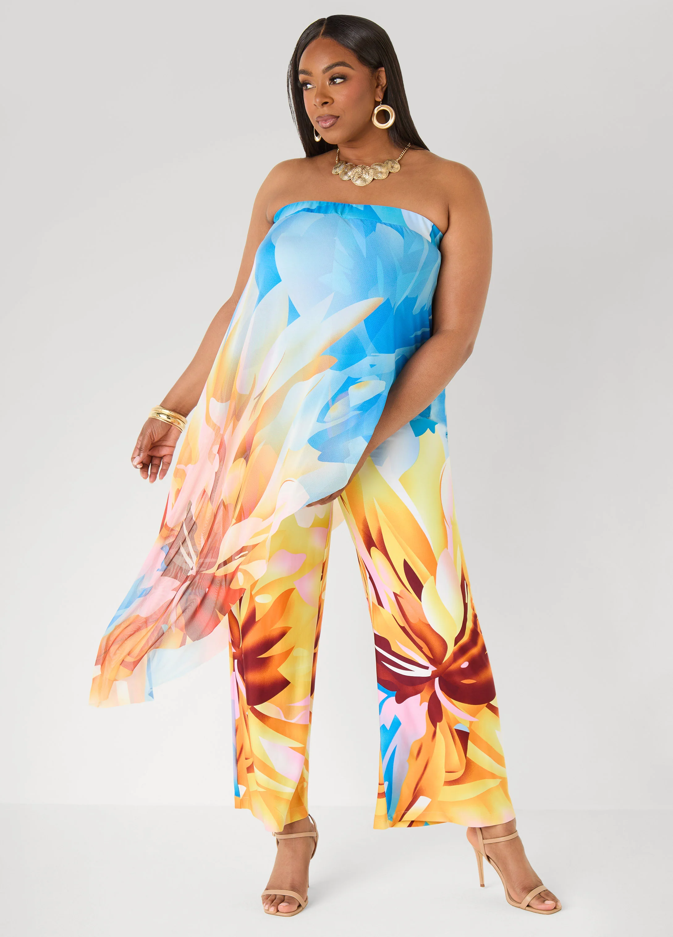 Layered Floral Print Jumpsuit - Image 4