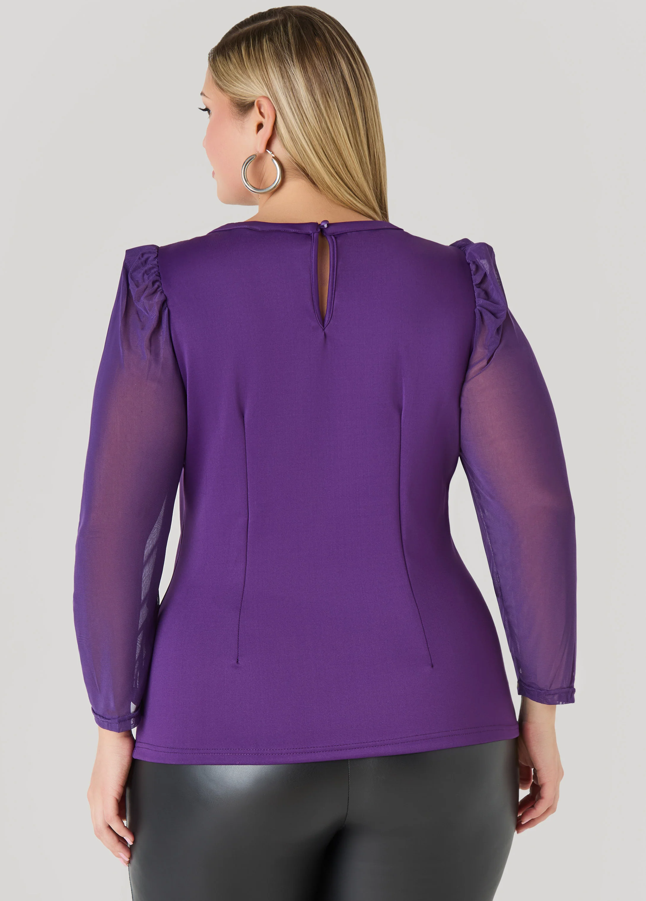 Crystal Mesh Paneled Scuba Top - Image 2
