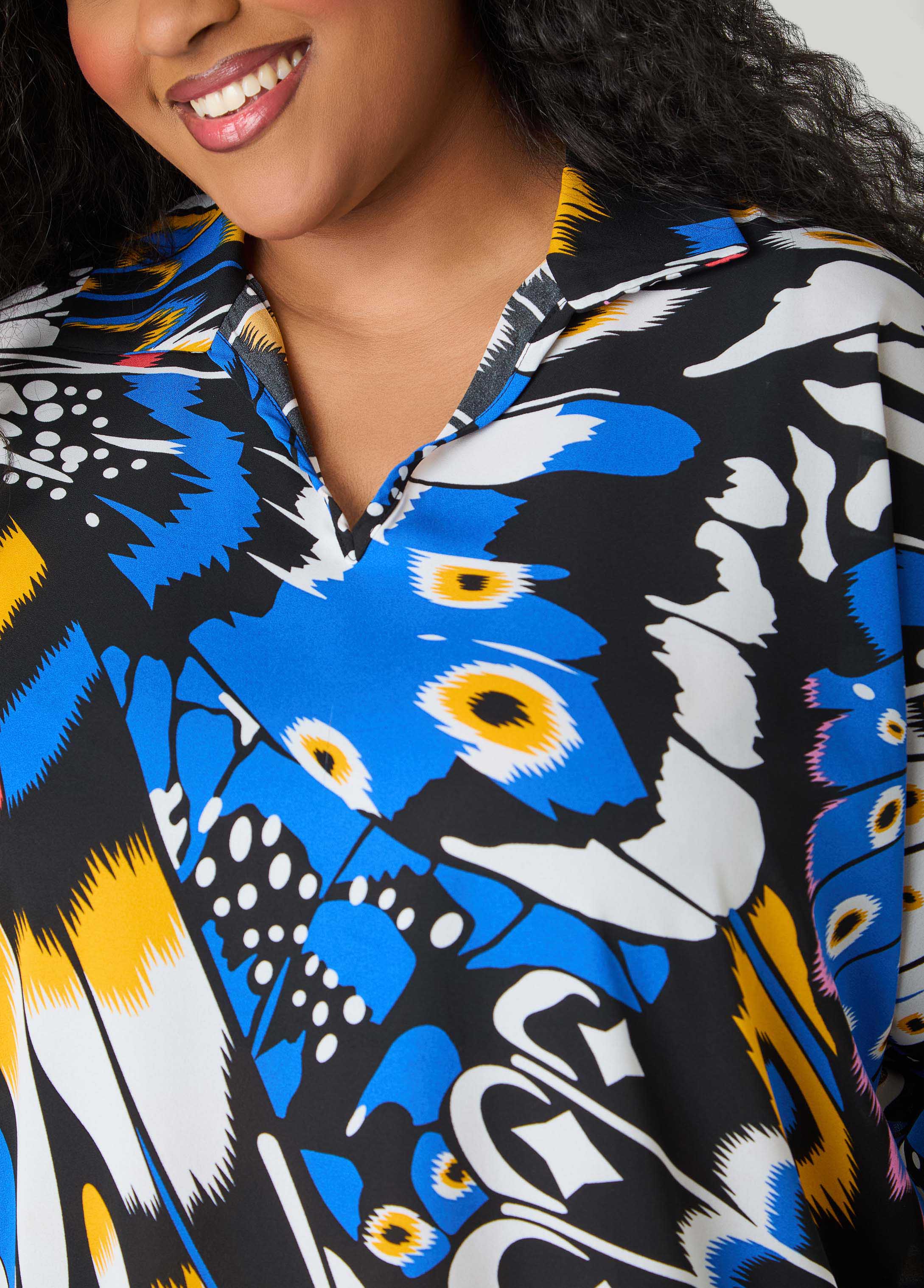 Butterfly Print Hi Low Blouse - Image 4