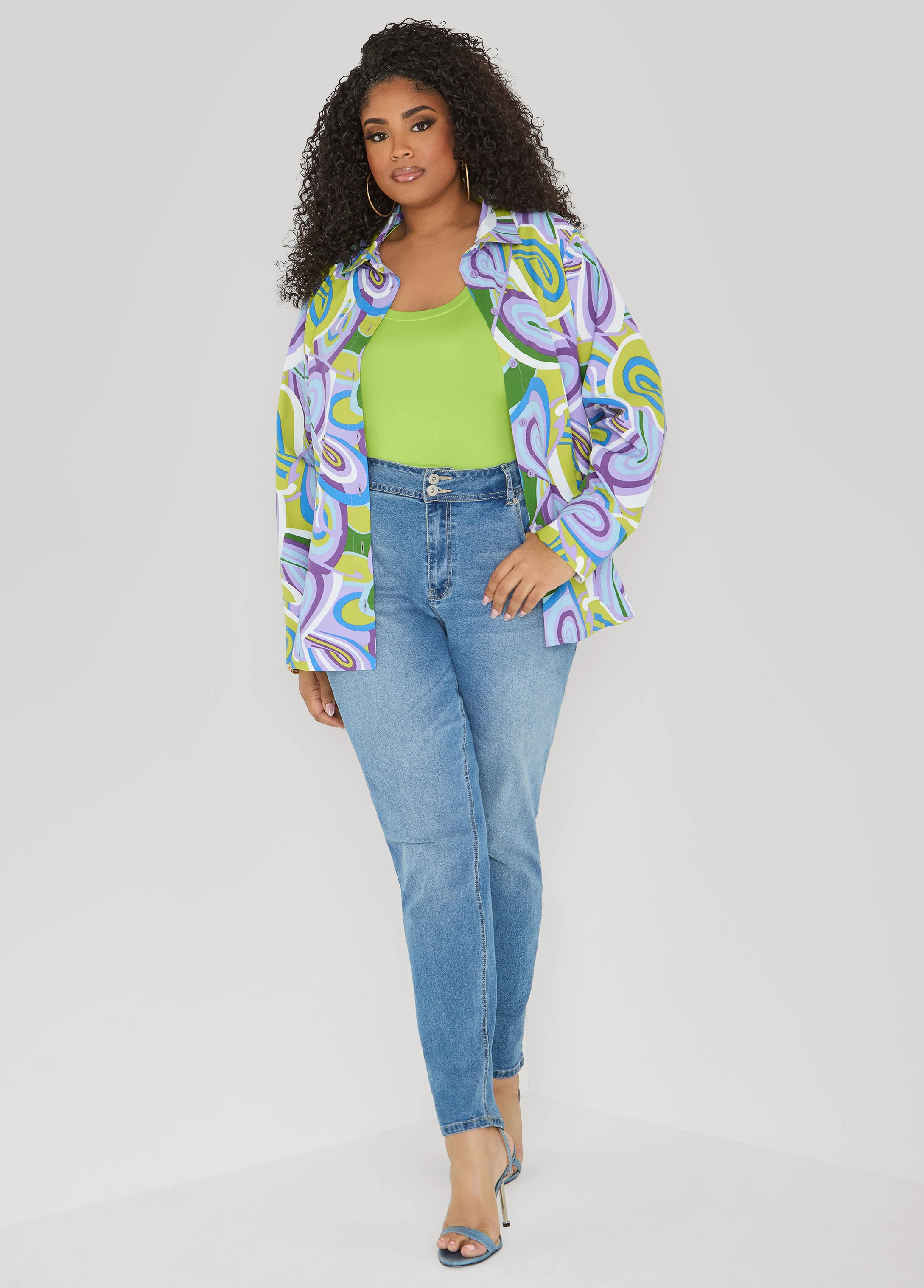 Swirl Print Collared Shirt - Image 4