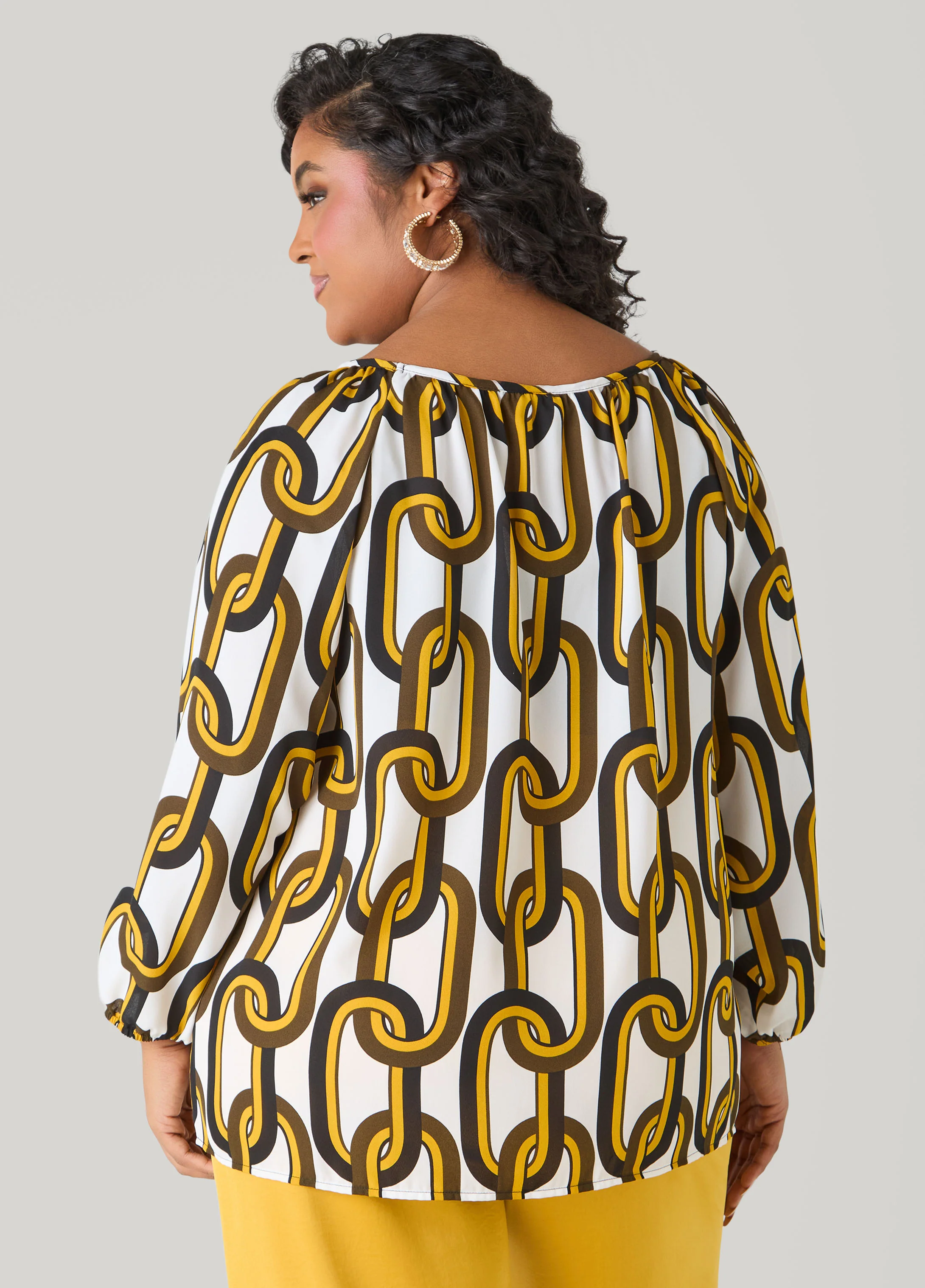 Chain Link Print Blouse - Image 2