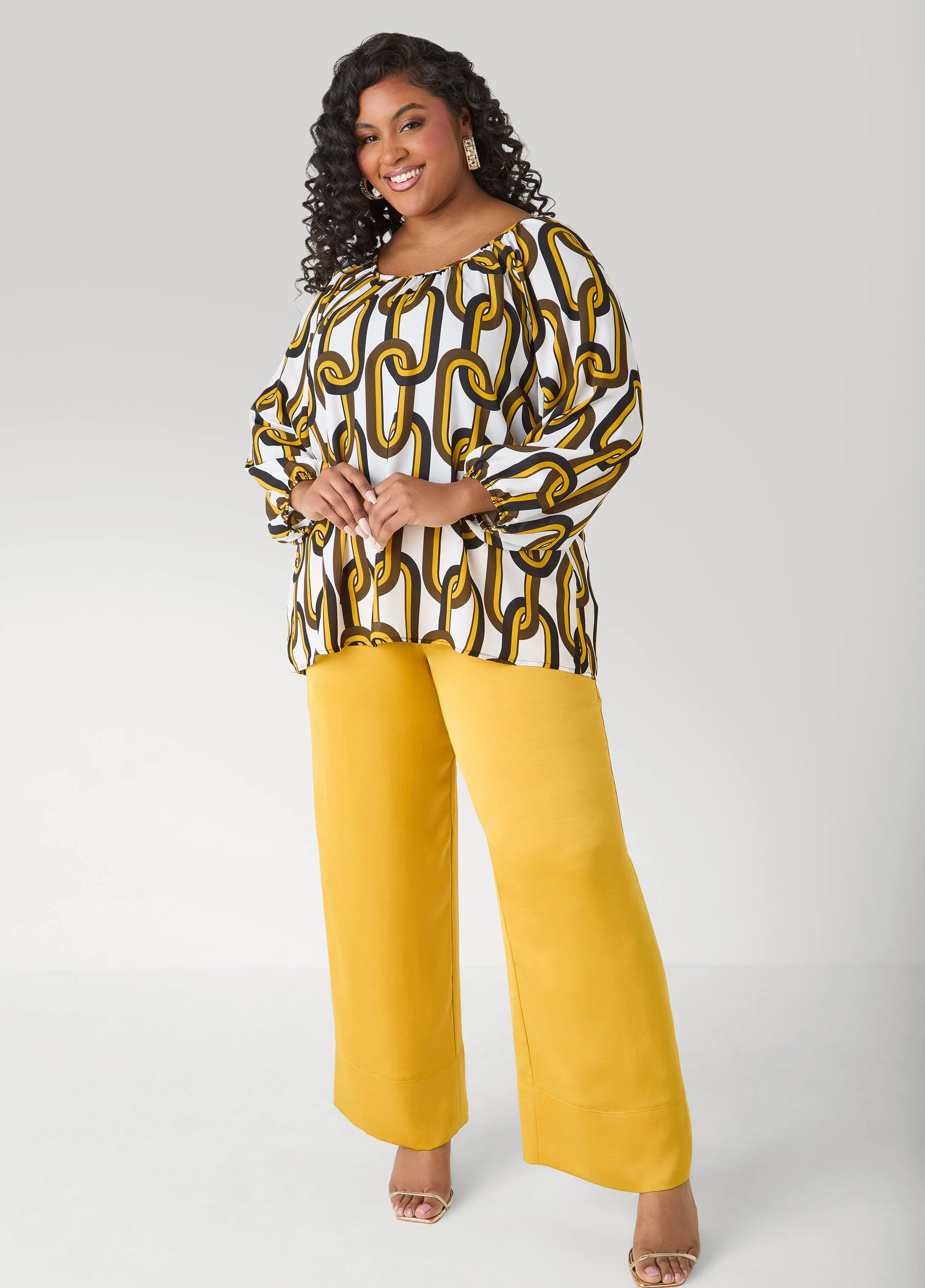 Chain Link Print Blouse - Image 3