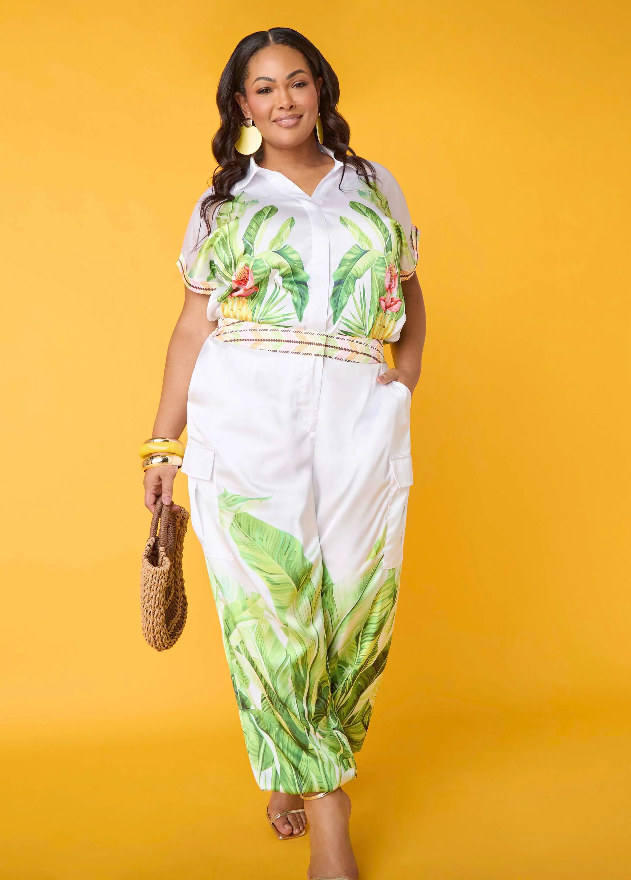 Palm Print Balloon Pants - Image 3