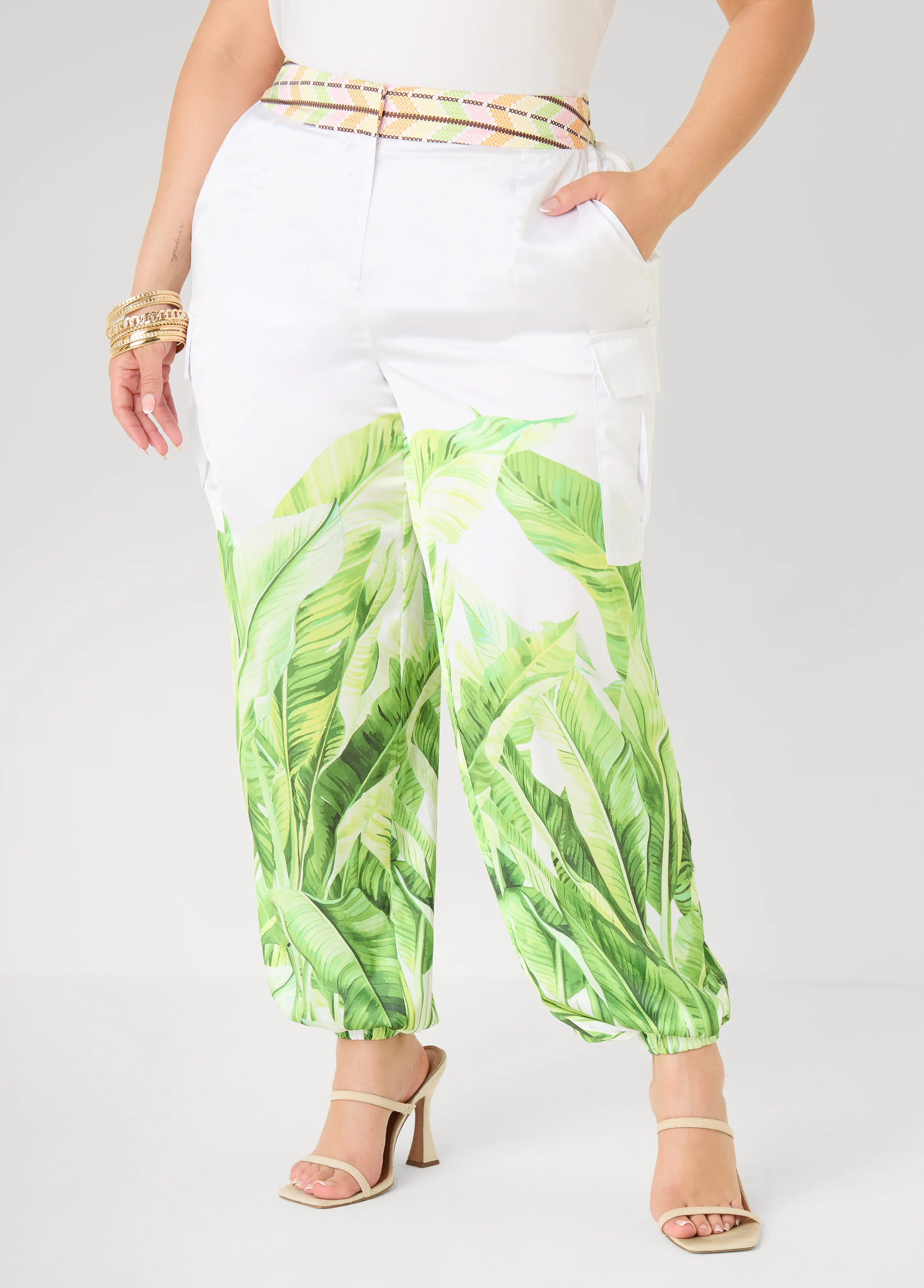 Palm Print Balloon Pants - Image 4