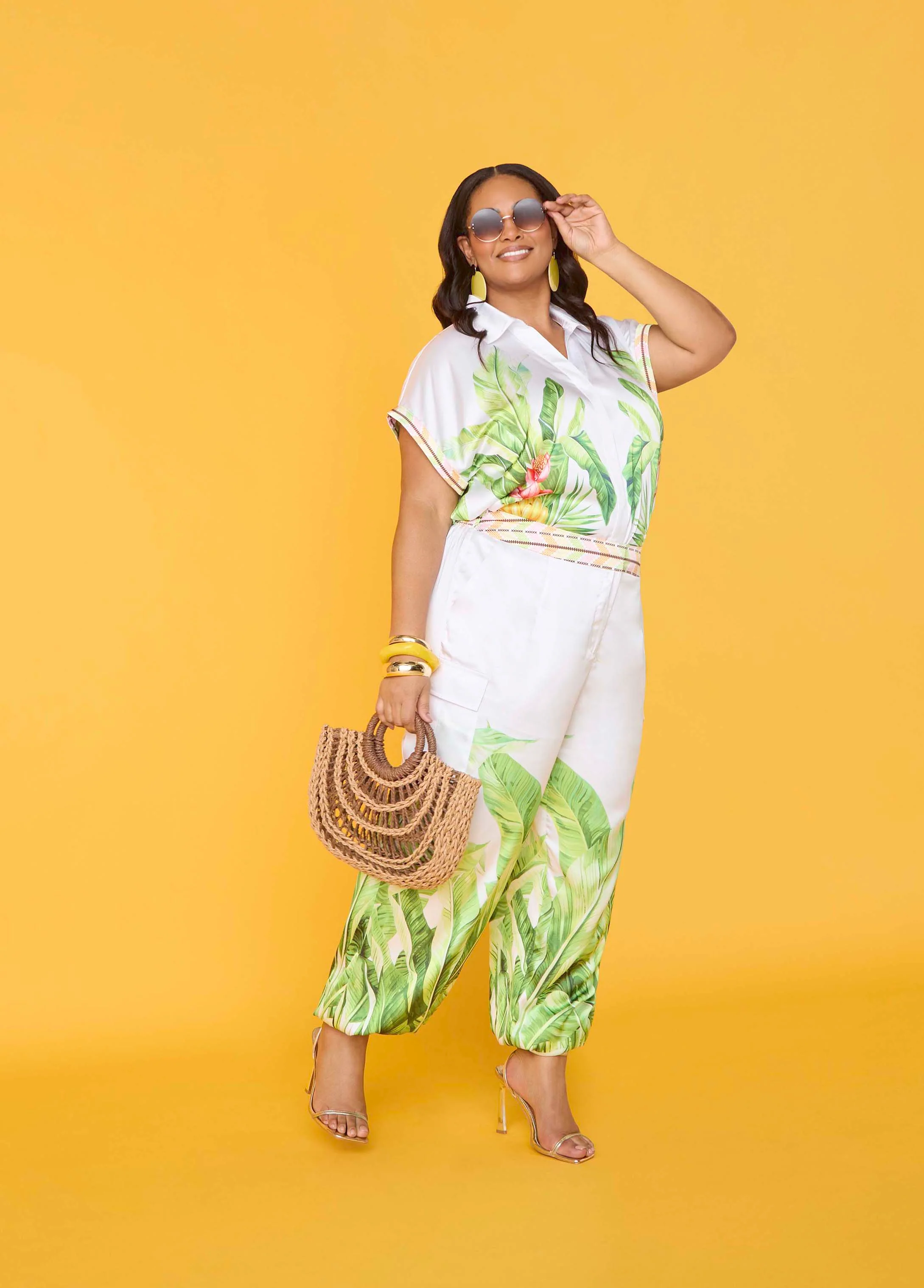 Palm Print Balloon Pants - Image 5