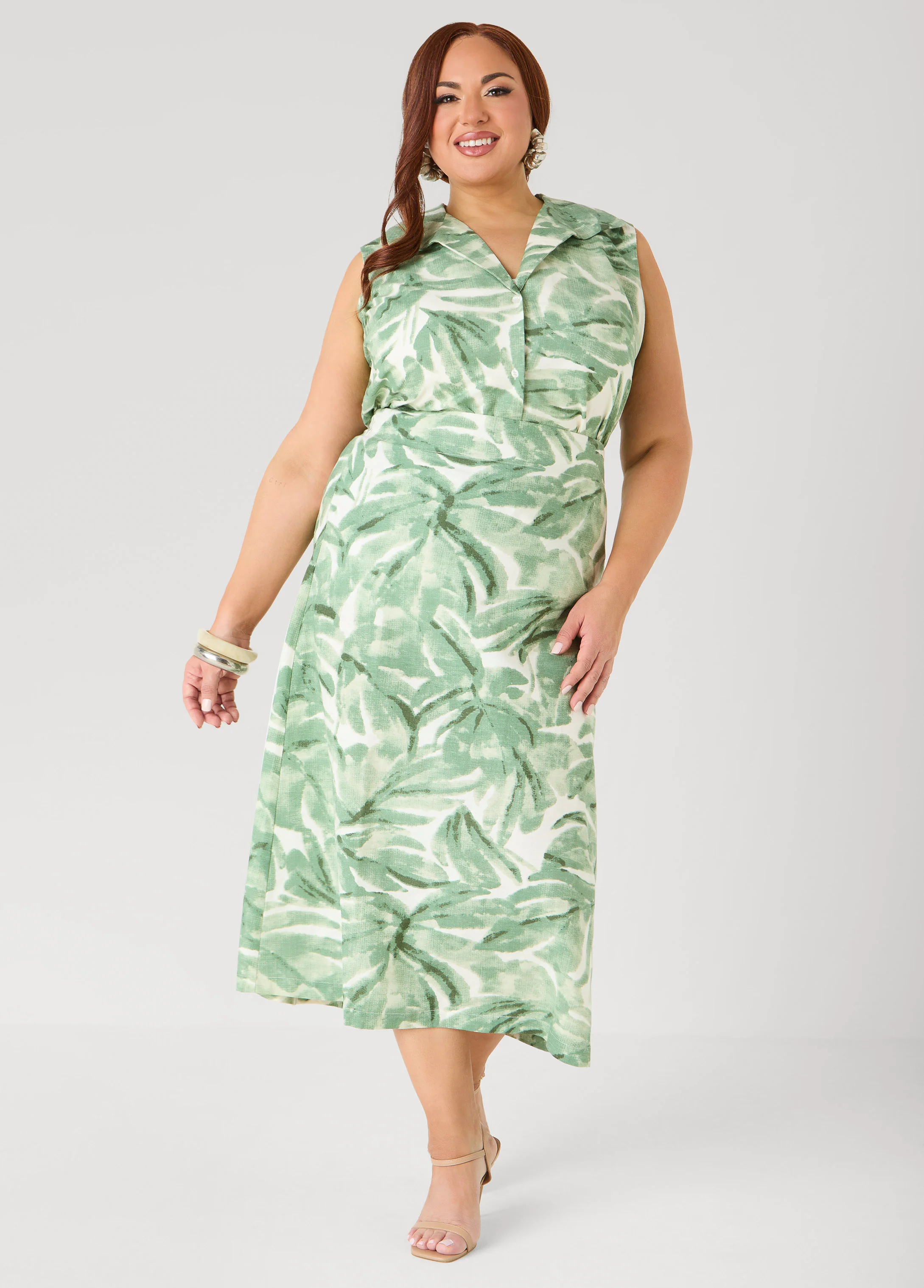 Palm Print Linen Blend Shirt - Image 4