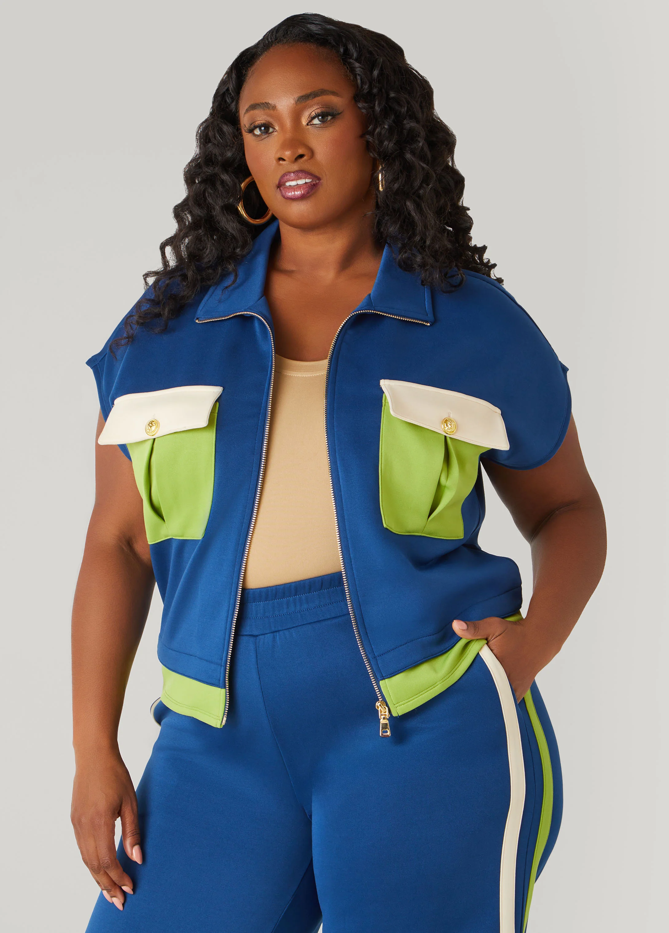 Colorblock Zip Front Jacket - Image 4