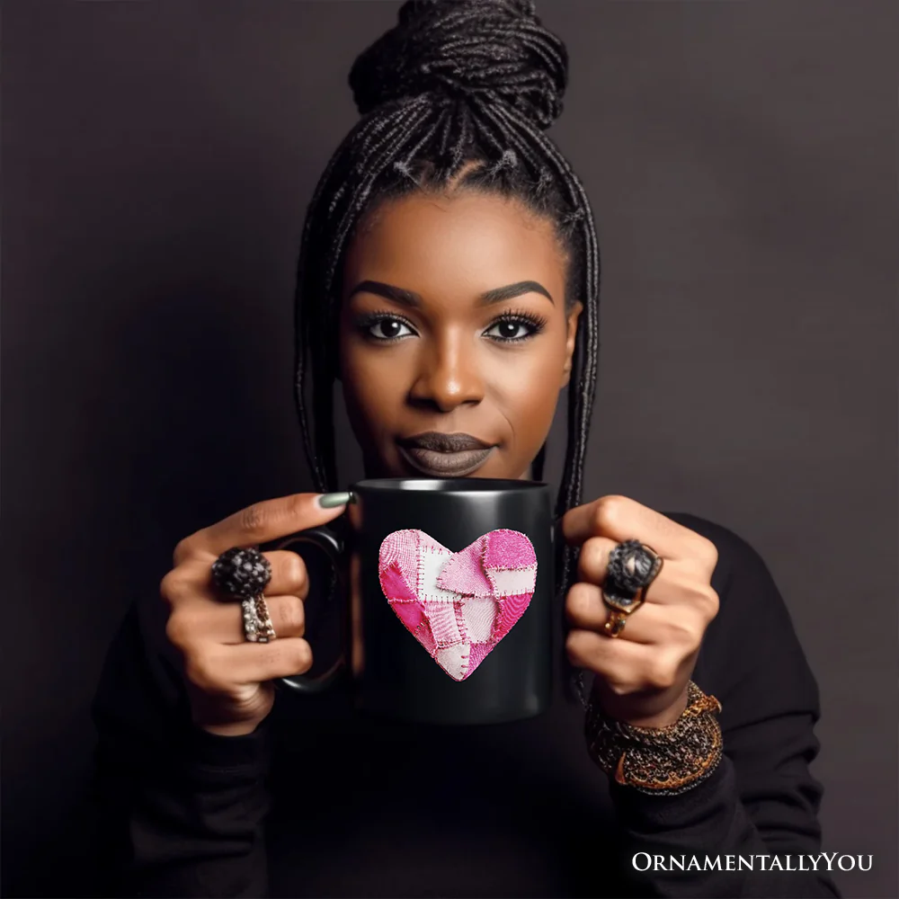 Patchwork Heart Valentine Mug - Image 3