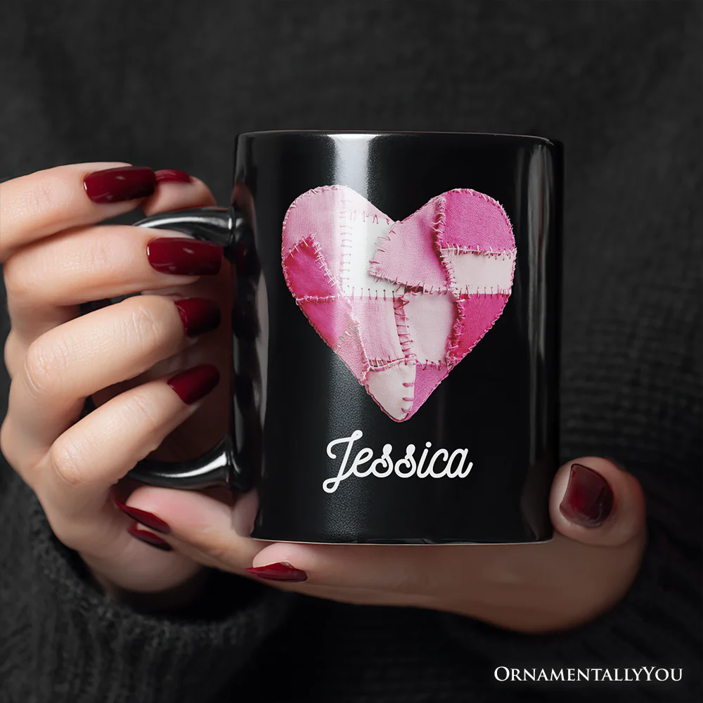 Patchwork Heart Valentine Mug - Image 4