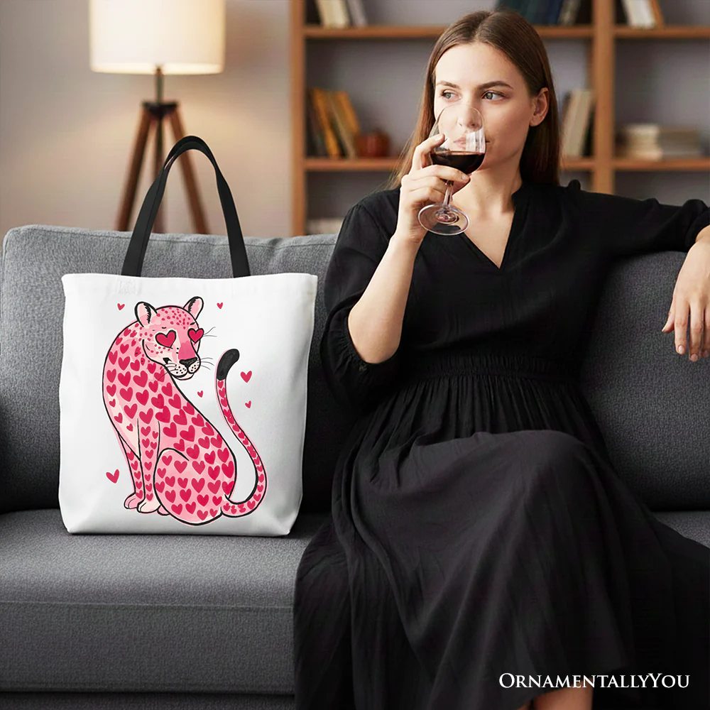 Leopard Valentine Canvas Tote Bag - Image 6