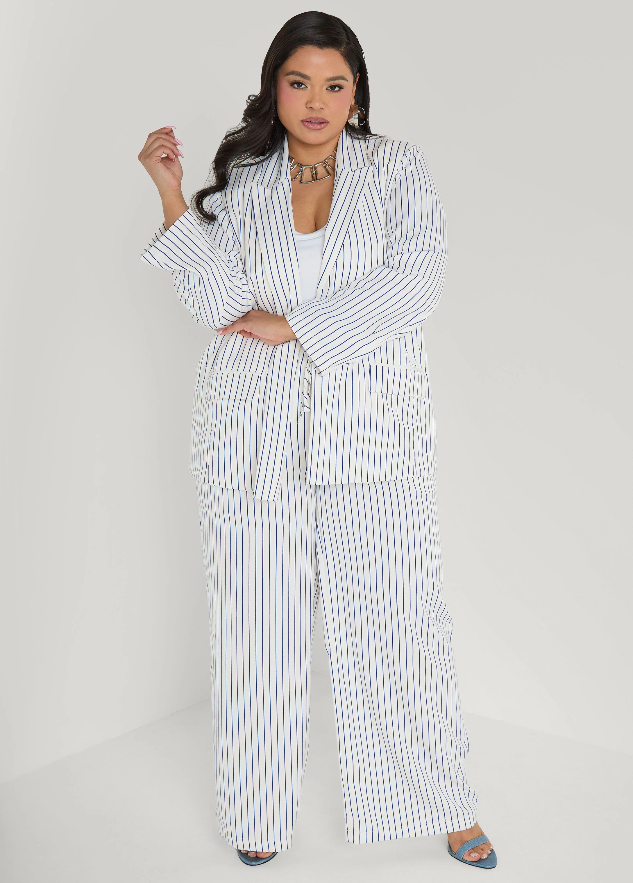 Pinstriped Blazer - Image 4