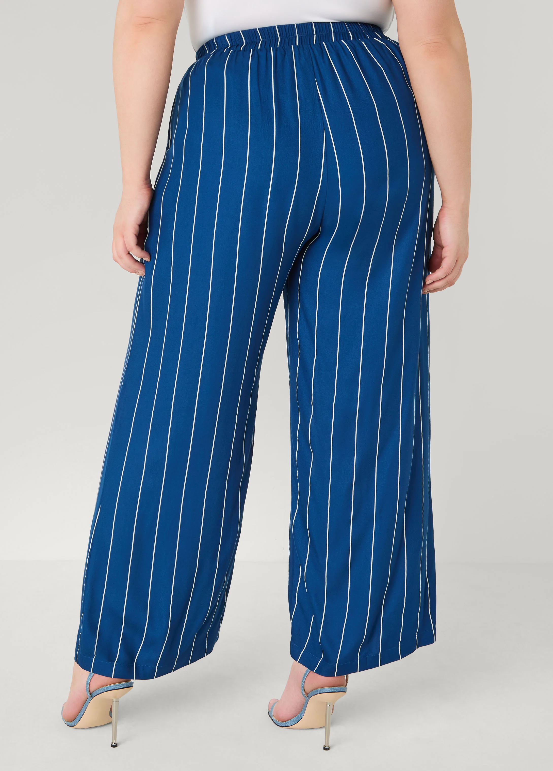 Pinstriped Pull On Pants - Image 2
