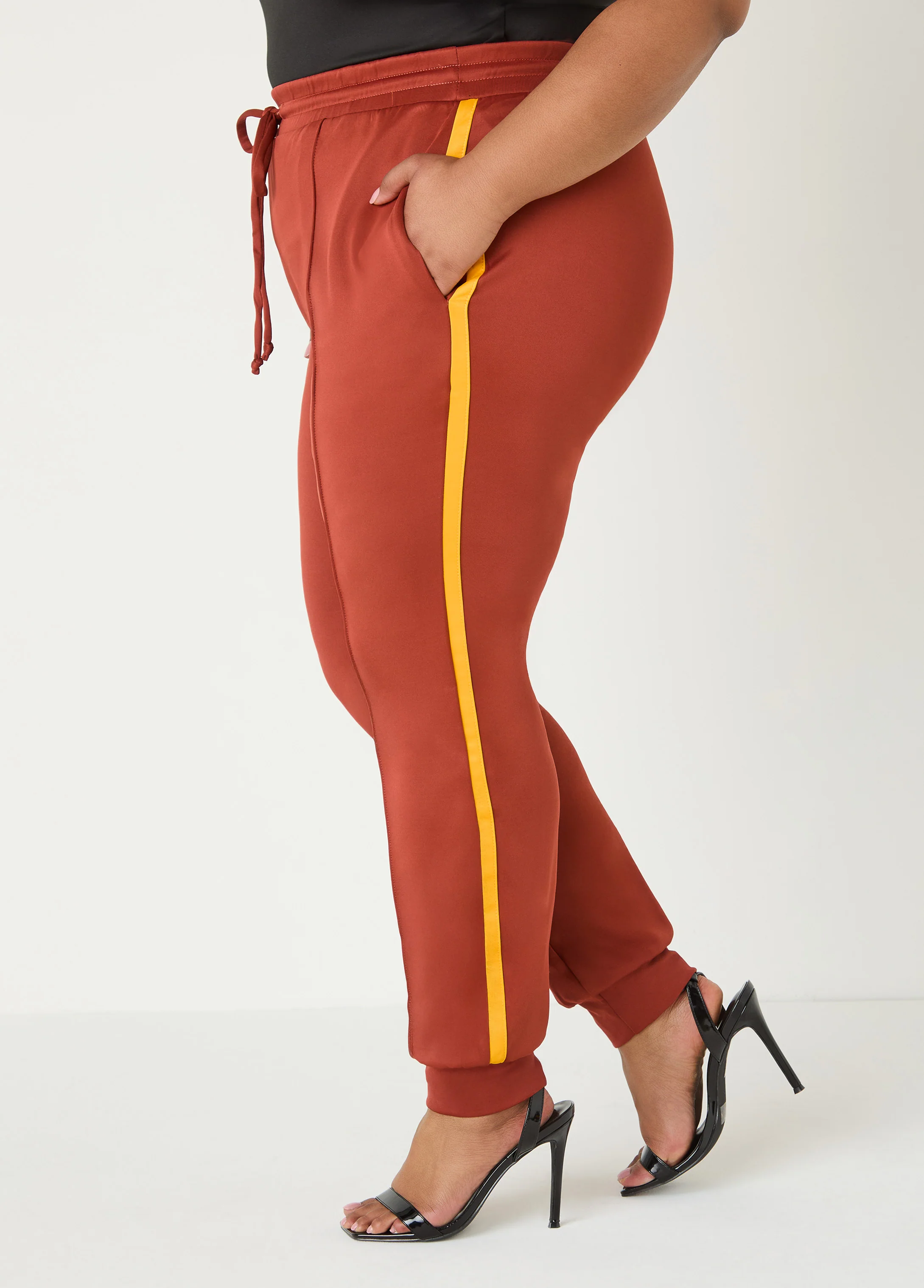 Pintucked Striped Joggers - Image 3