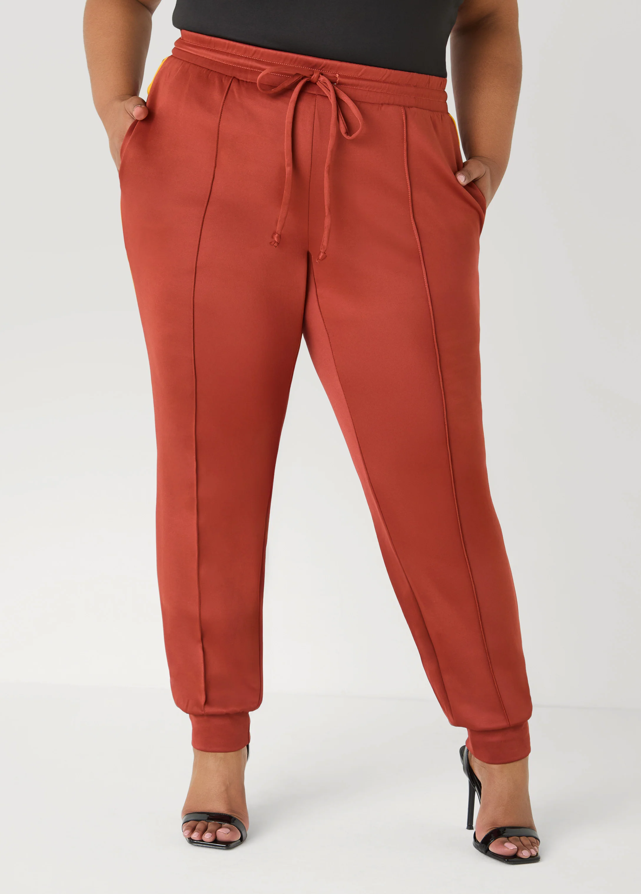 Pintucked Striped Joggers - Image 4