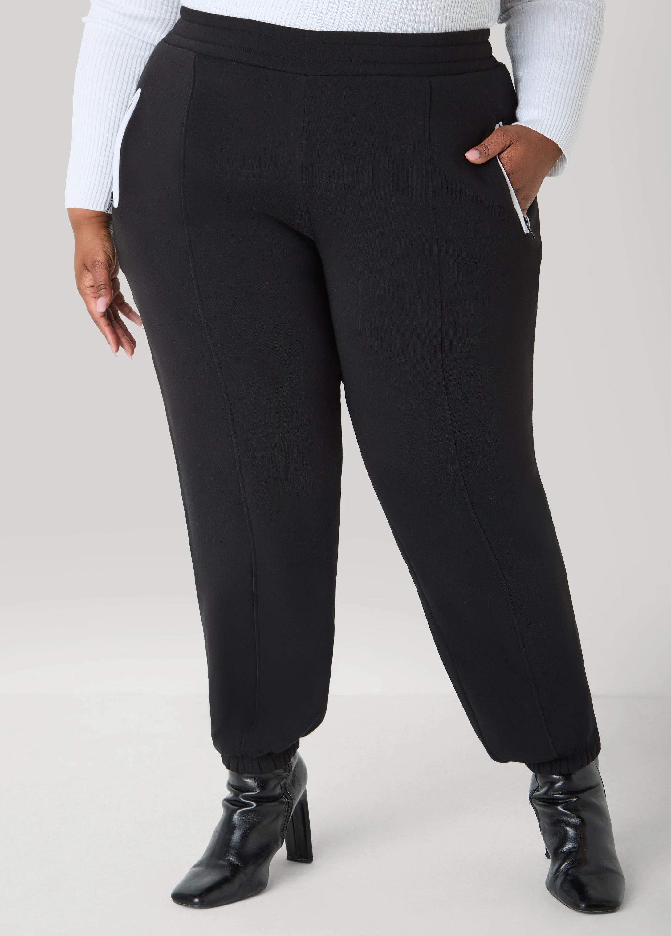Piped Fleece Joggers - Image 3