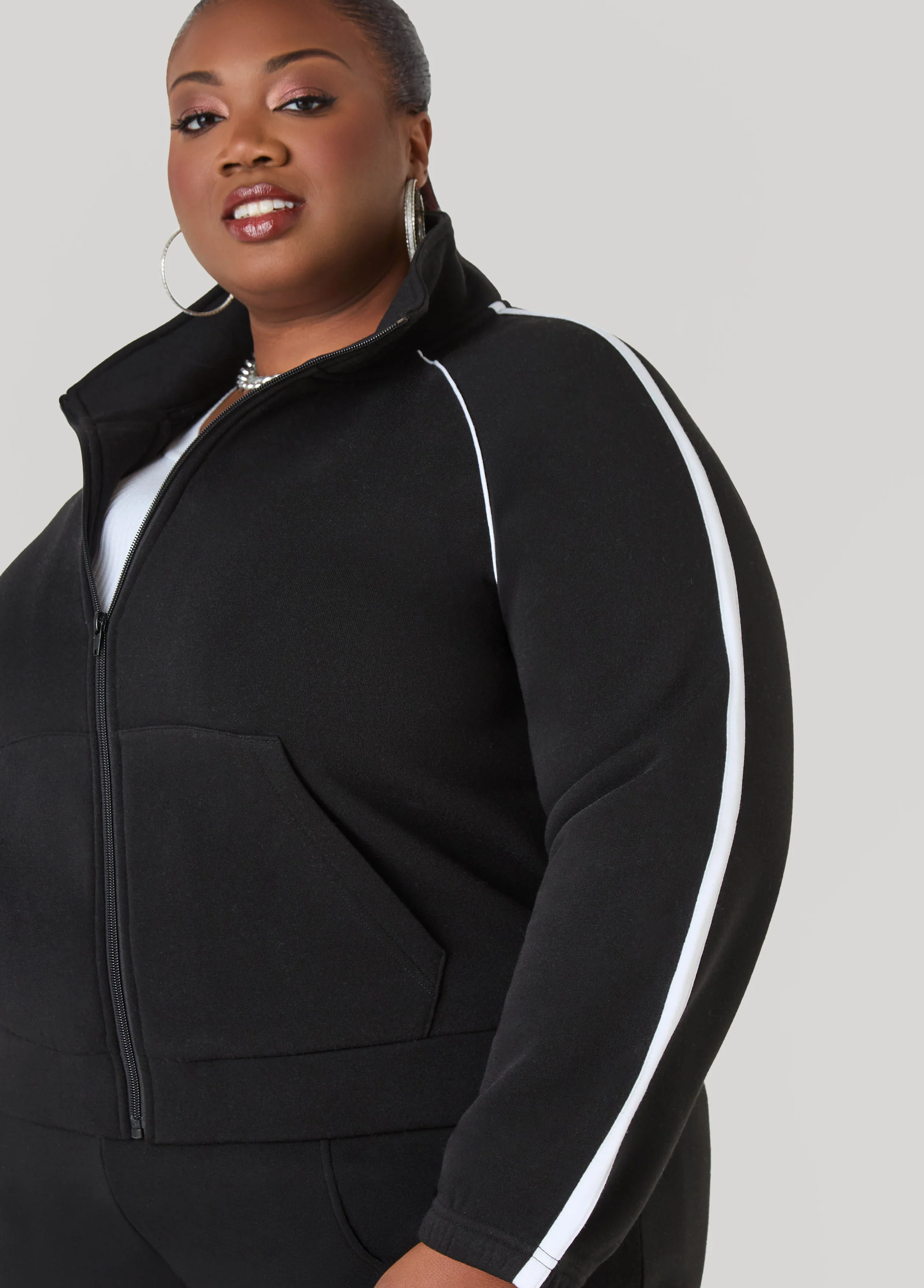 Piped Fleece Track Jacket - Image 3