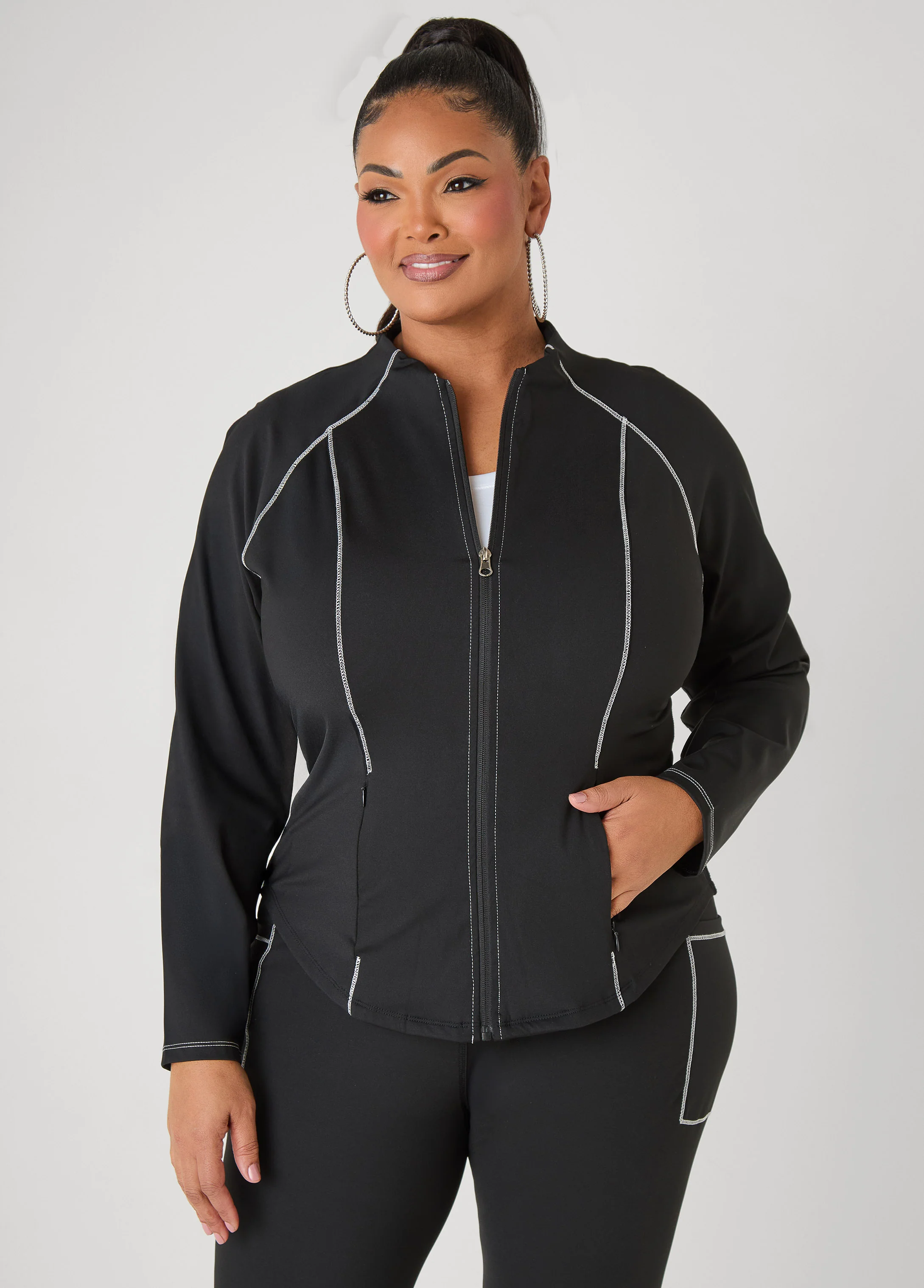 Piped Zip Front Track Jacket - Image 5