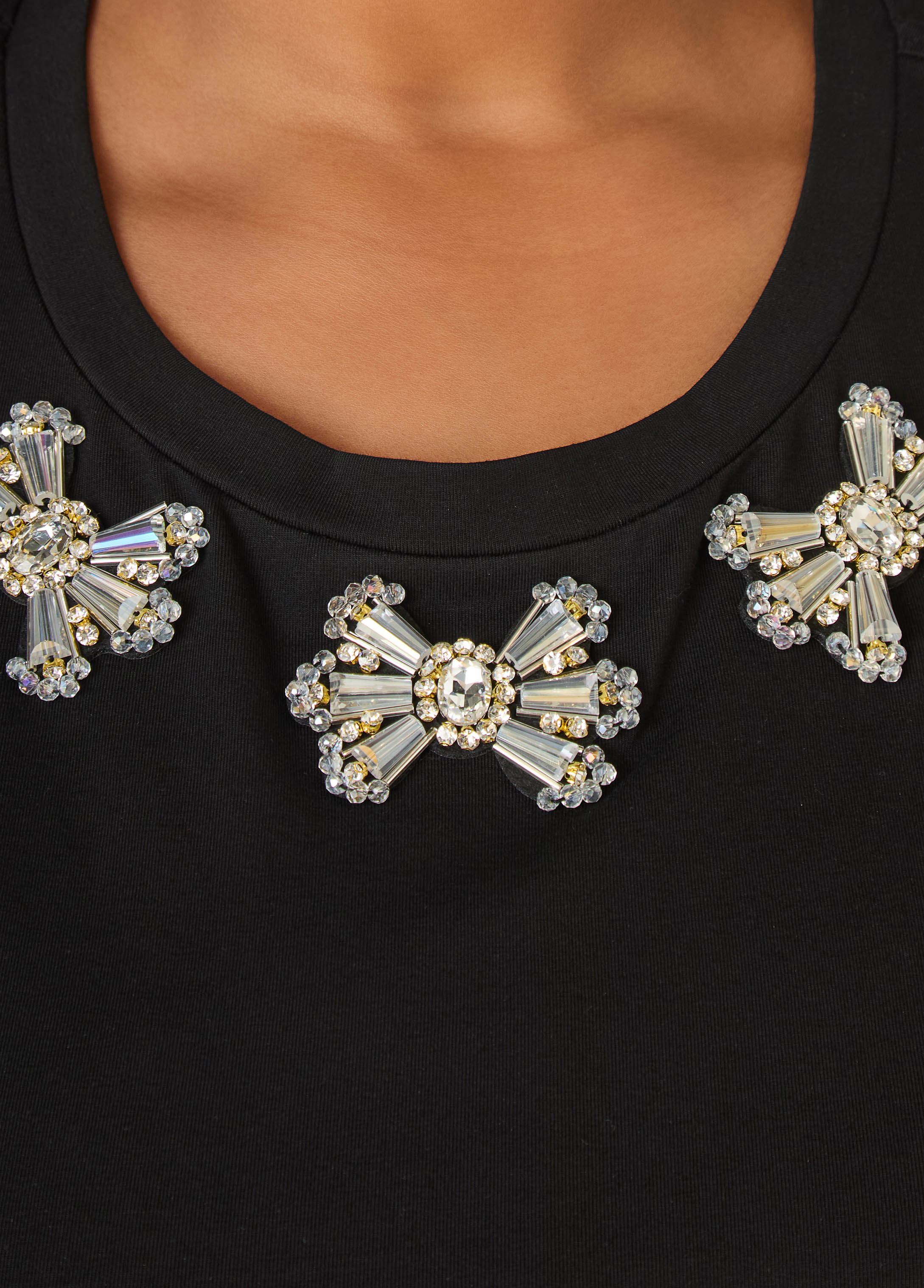 Ruffled Embellished Jersey Tee - Image 5