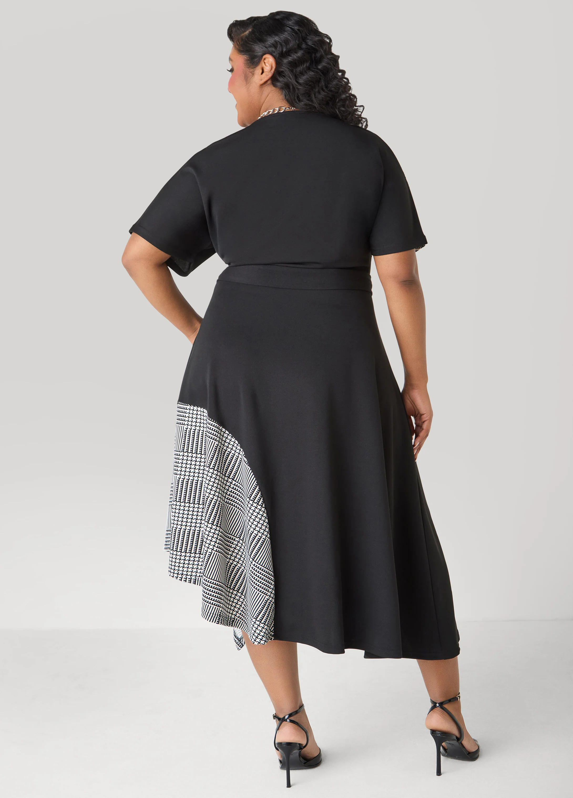 Printed Paneled A Line Dress - Image 2