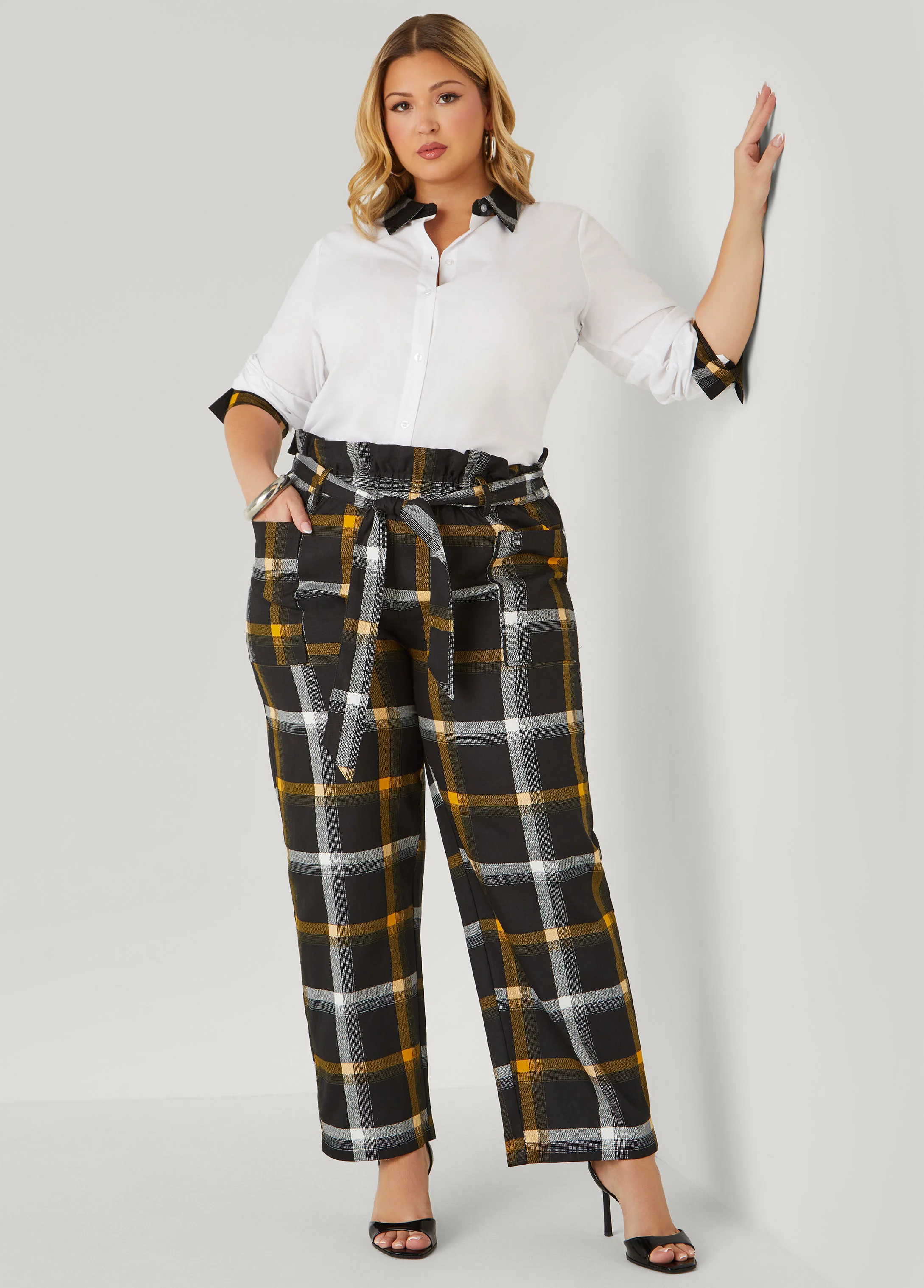 Plaid Trimmed Poplin Shirt - Image 3