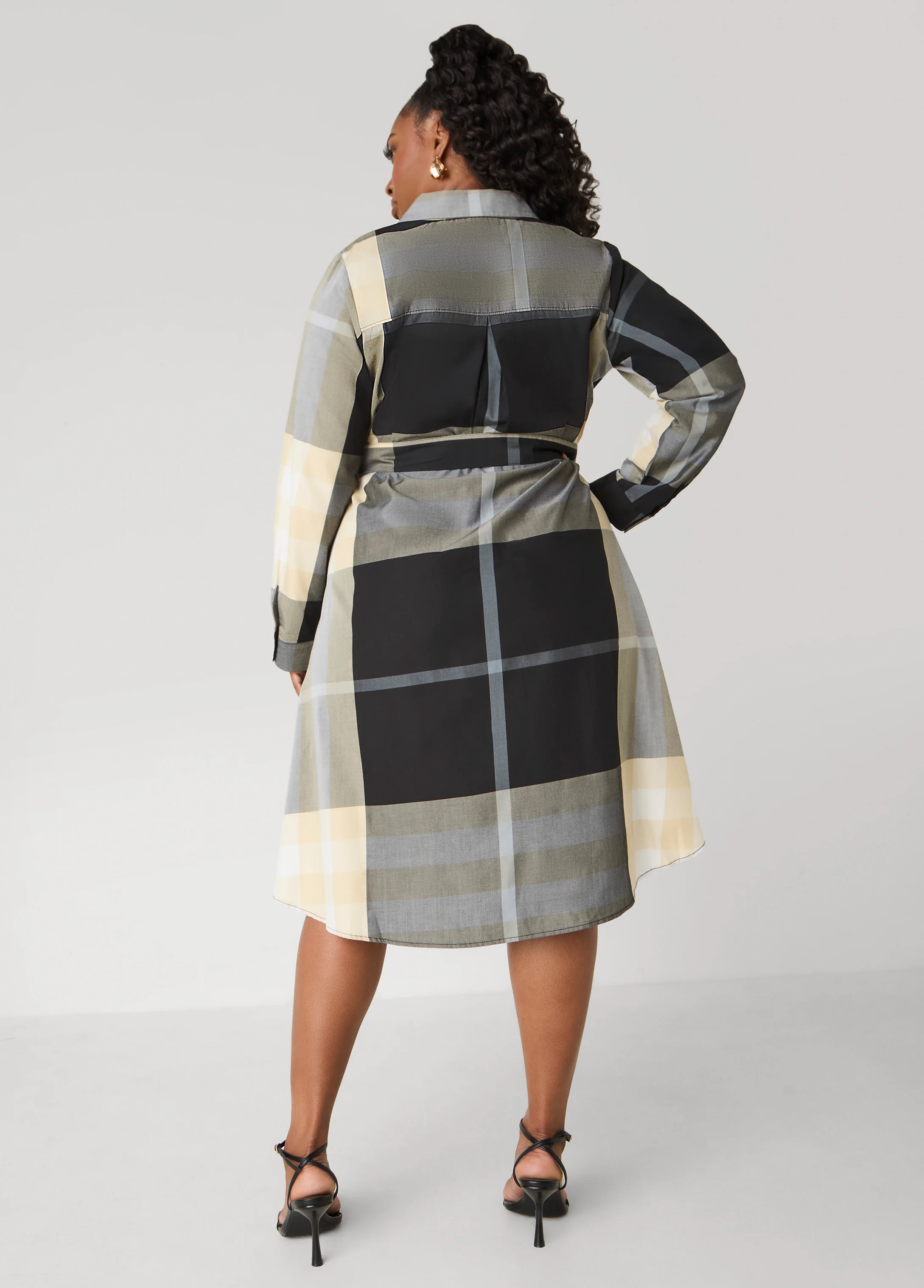 Plaid A Line Shirtdress - Image 2